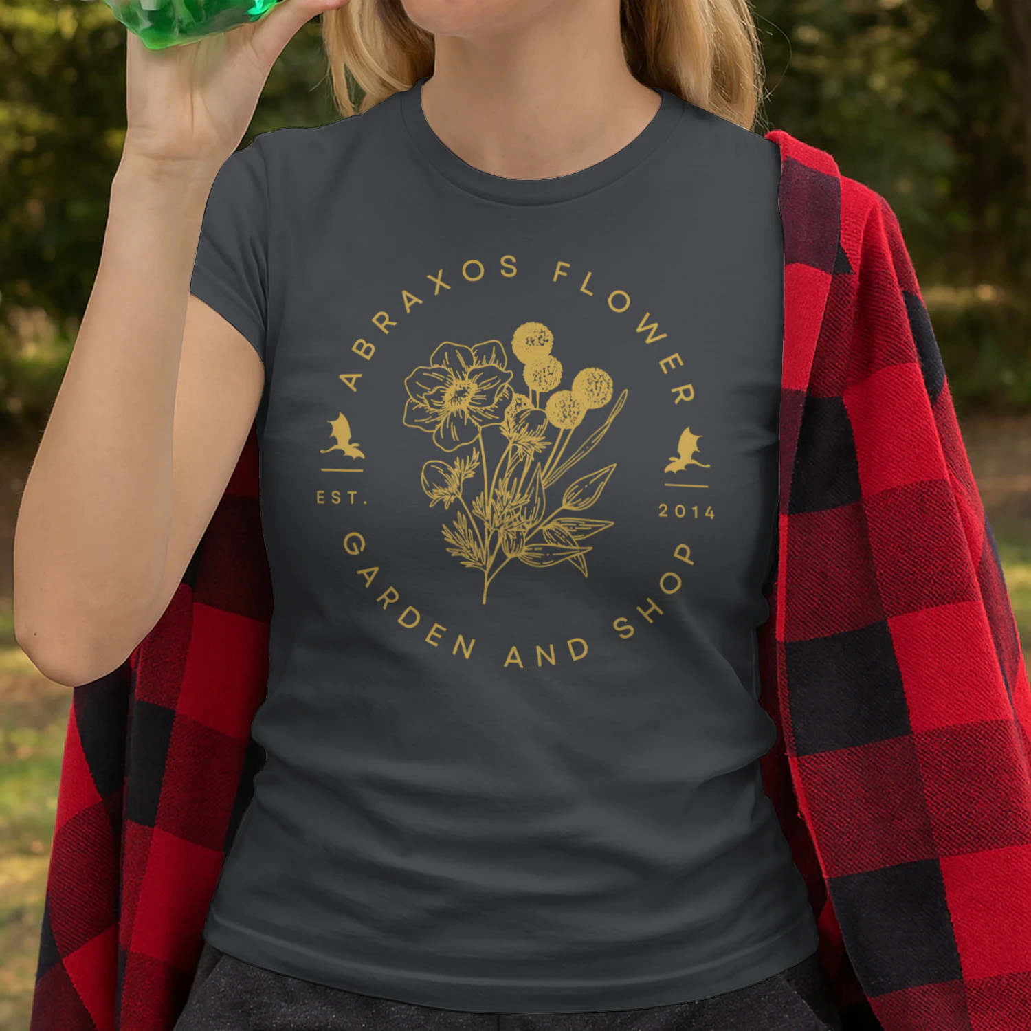 Abraxos Flower Heavy Cotton Dark Colors T-shirt 2 Side, Throne of Glass Gildan Tee, Epic High Fantasy Book Shirt, Book Lover Gifts
