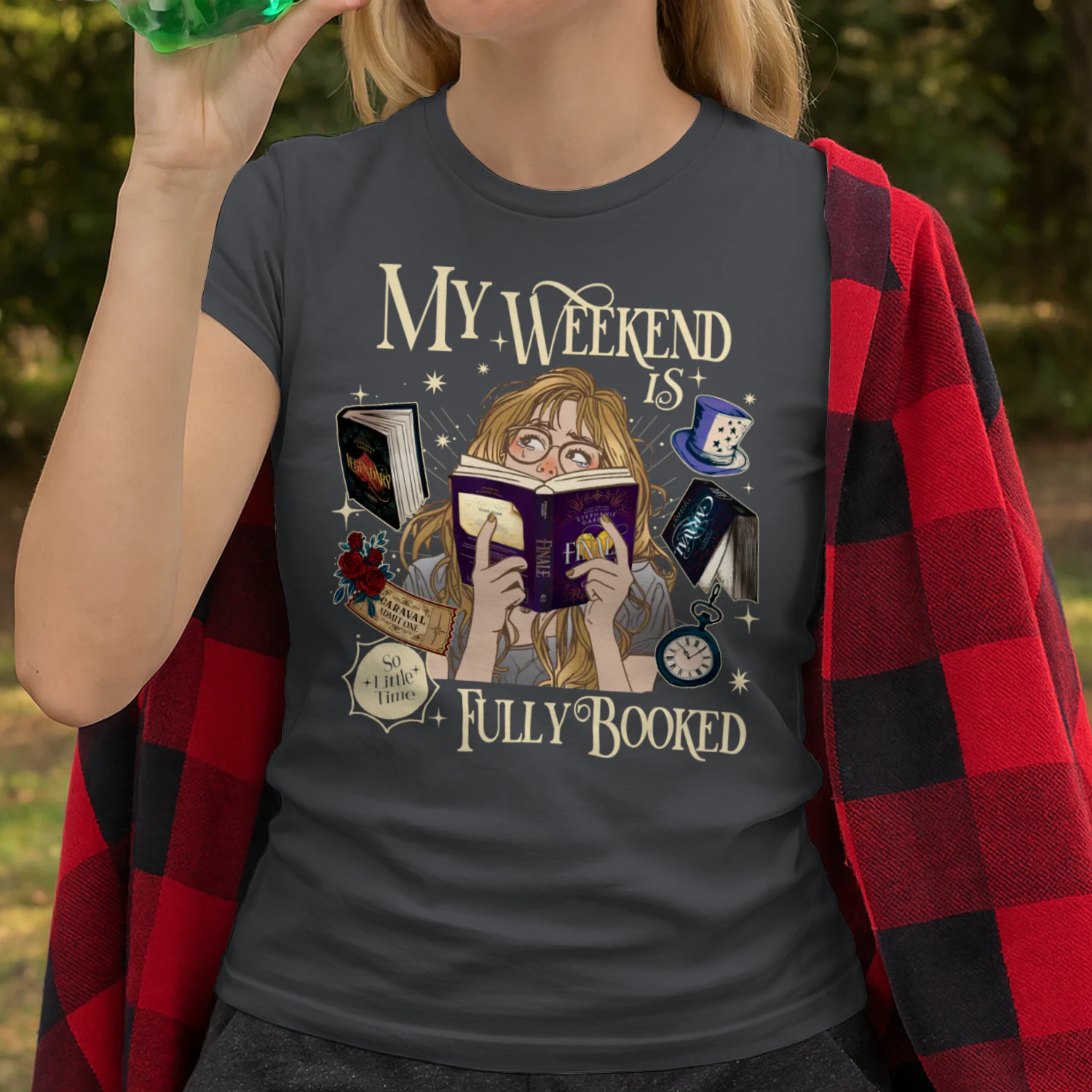 My Weekend Is Fully Booked Heavy Cotton Dark Colors T-shirt 2 Side, Caraval Series Gildan Tee, Young Adult Book Shirt, Book Lover Gifts