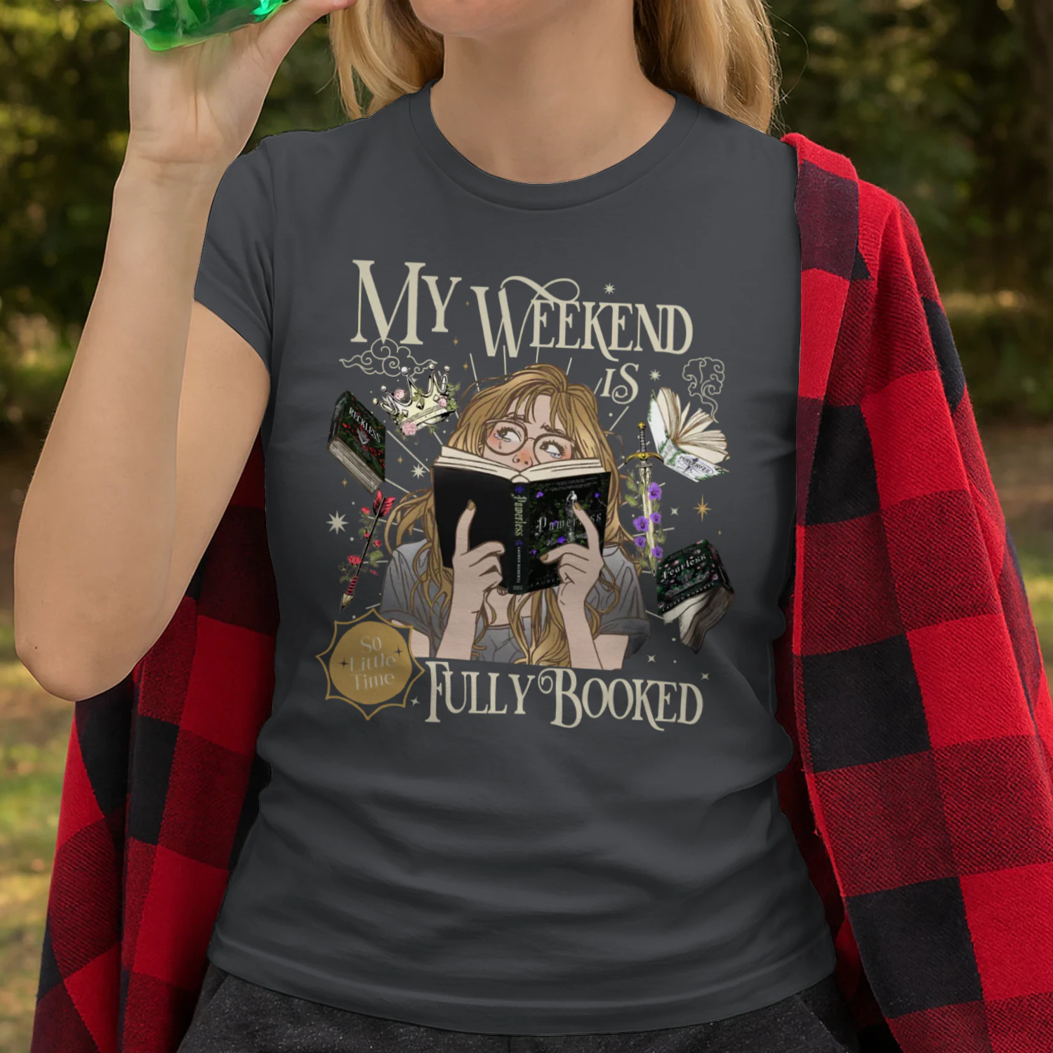 My Weekend Is Fully Booked Heavy Cotton Dark Colors T-shirt 2 Side, Fearless The Powerless Trilogy Gildan Tee, Young Adult Book Shirt, Book Lover Gifts