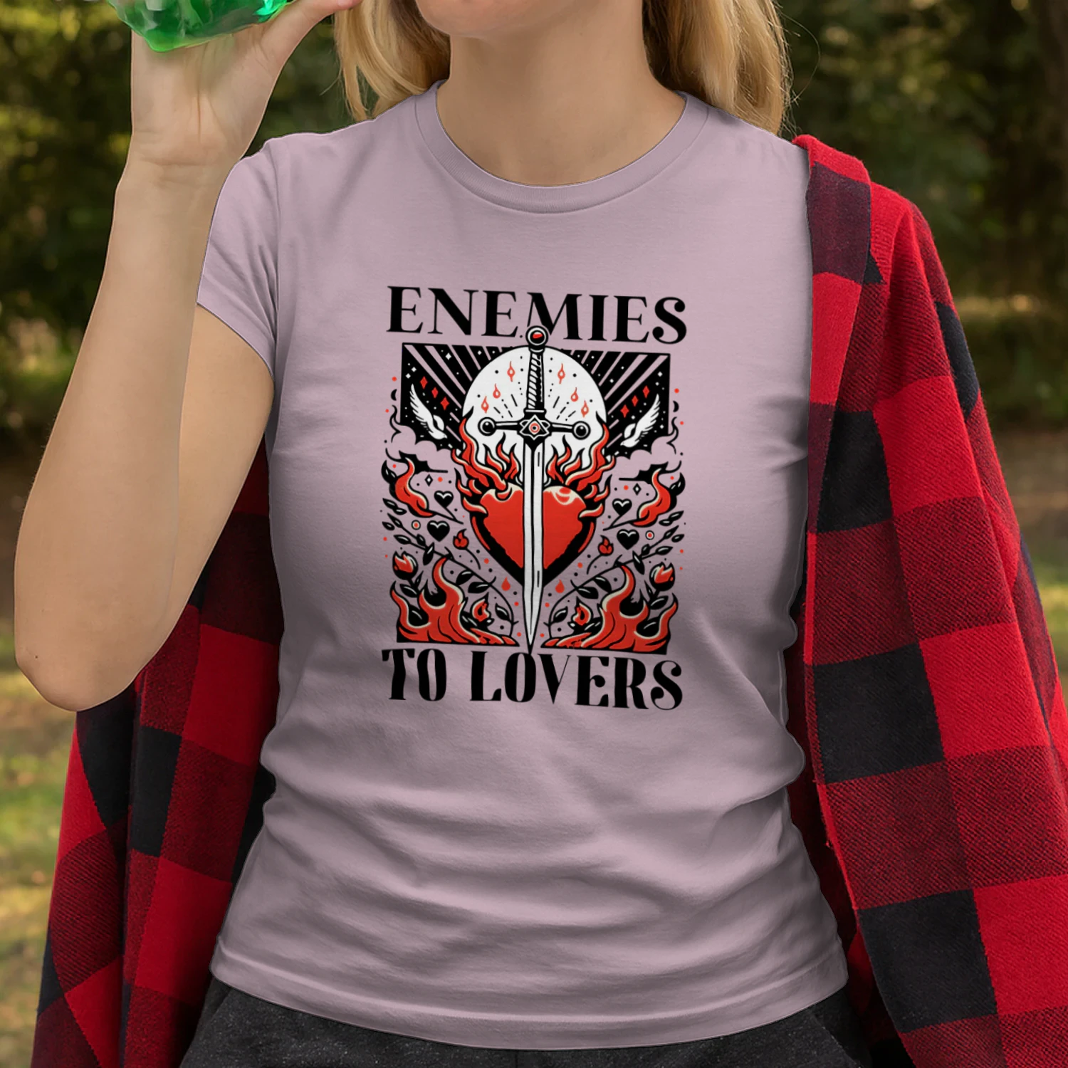 Enemies To Lovers Heavy Cotton Light Colors T-shirt 1 Side, Book Club Gildan Tee, Readers Club Shirt, Book Lover Gifts