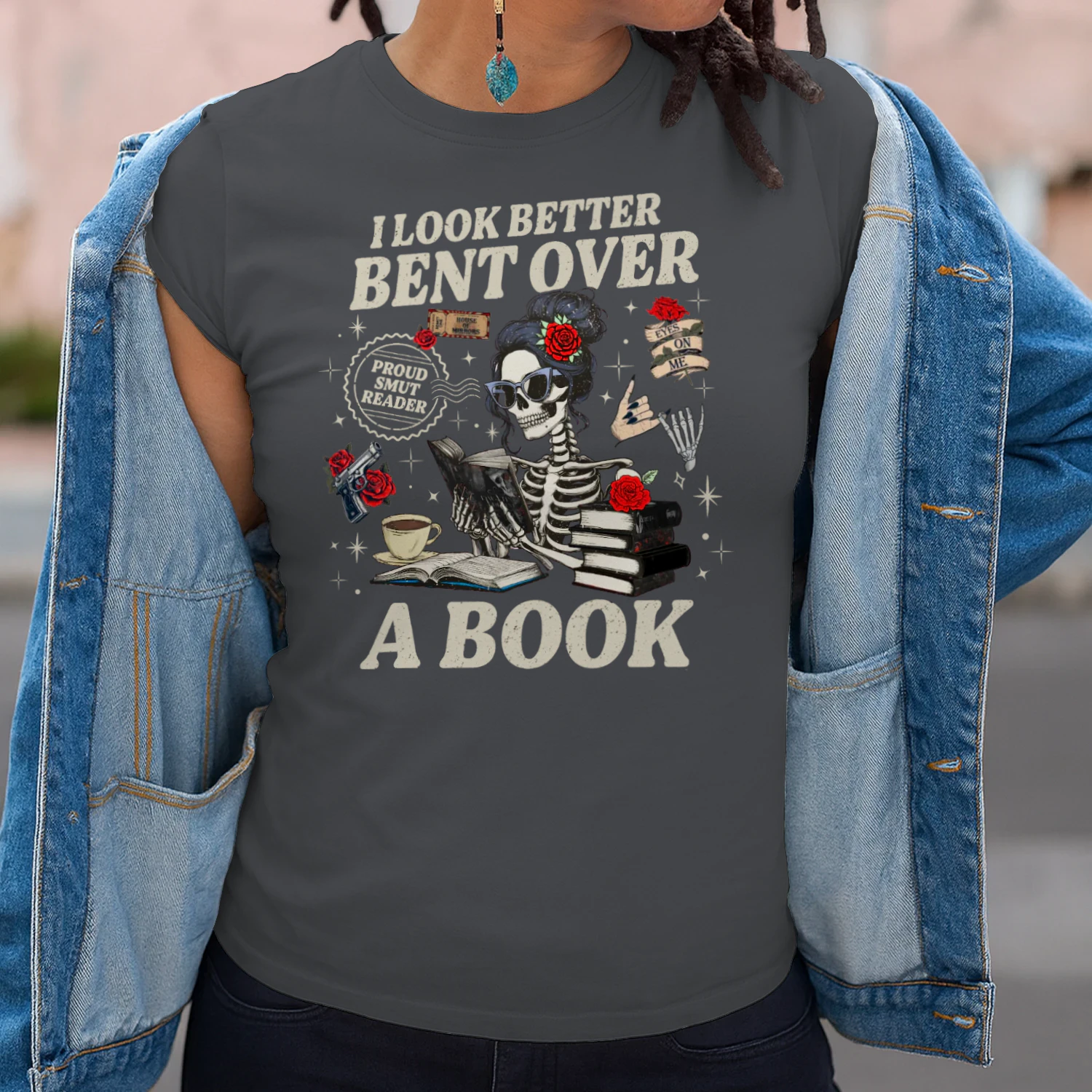 I Look Better Bent Over A Book Heavy Cotton Dark Colors T-shirt 1 Side, Haunting Adeline Gildan Tee, Dark Romance Shirt, Book Lover Gifts