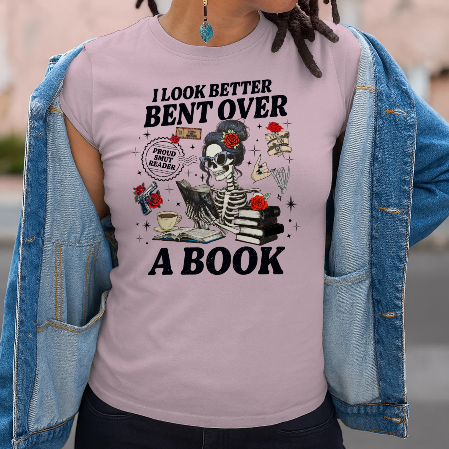 I Look Better Bent Over A Book Heavy Cotton Light Colors T-shirt 1 Side, Haunting Adeline Gildan Tee, Dark Romance Shirt, Book Lover Gifts