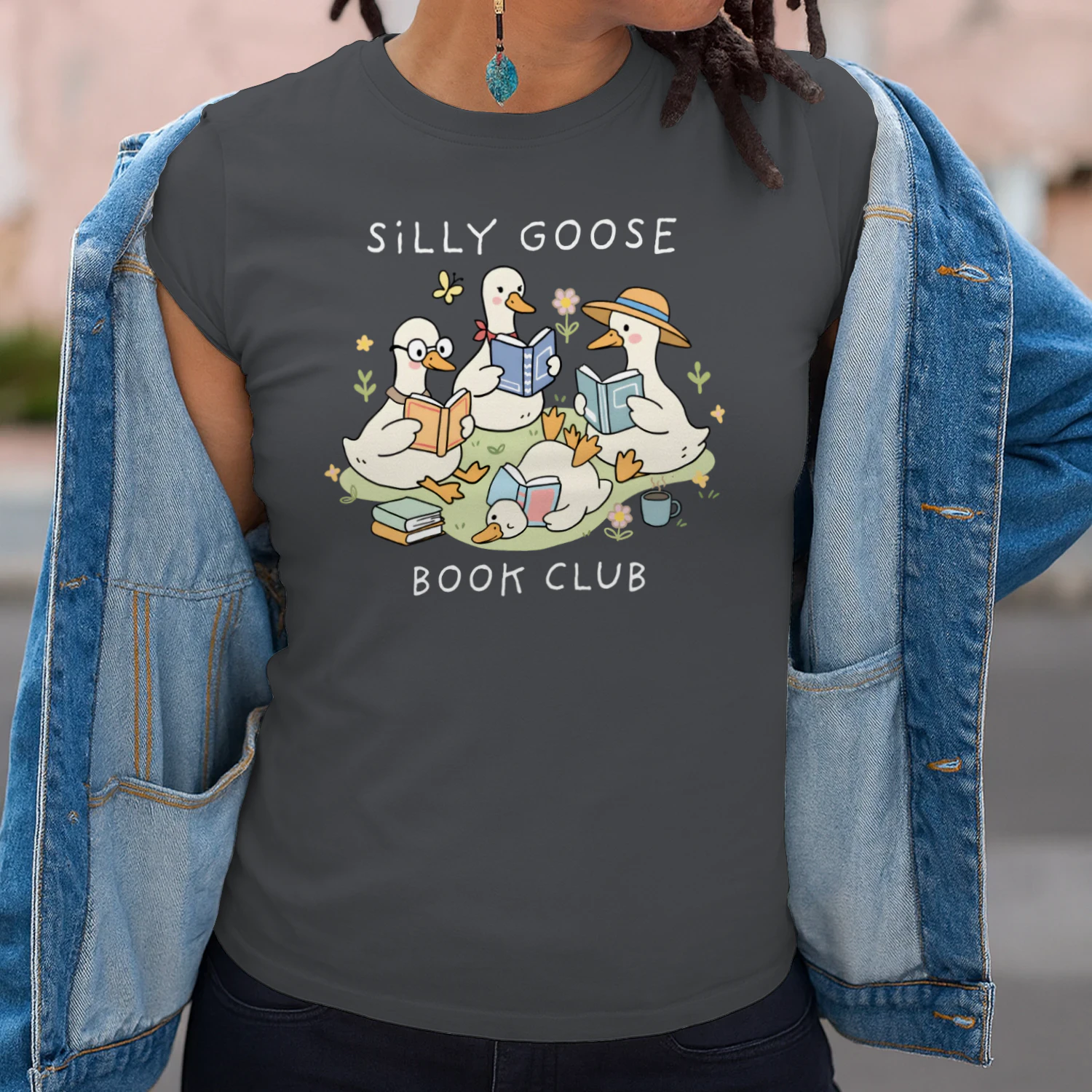 Silly Goose Readers Heavy Cotton Dark Colors T-shirt 1 Side, Funny Book Club Gildan Tee, Readers Club Shirt, Book Lover Gifts