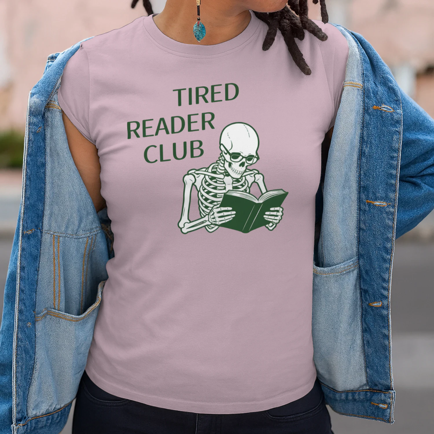 Tired Reader Club Heavy Cotton Light Colors T-shirt 1 Side, Book Club Gildan Tee, Readers Club Shirt, Book Lover Gifts