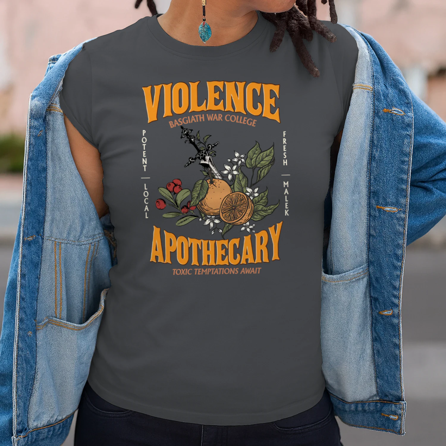 Violence Apothecary Heavy Cotton Dark Colors T-shirt 1 Side, The Apothecary Diaries Gildan Tee, Historical Fiction Book Shirt, Book Lover Gifts