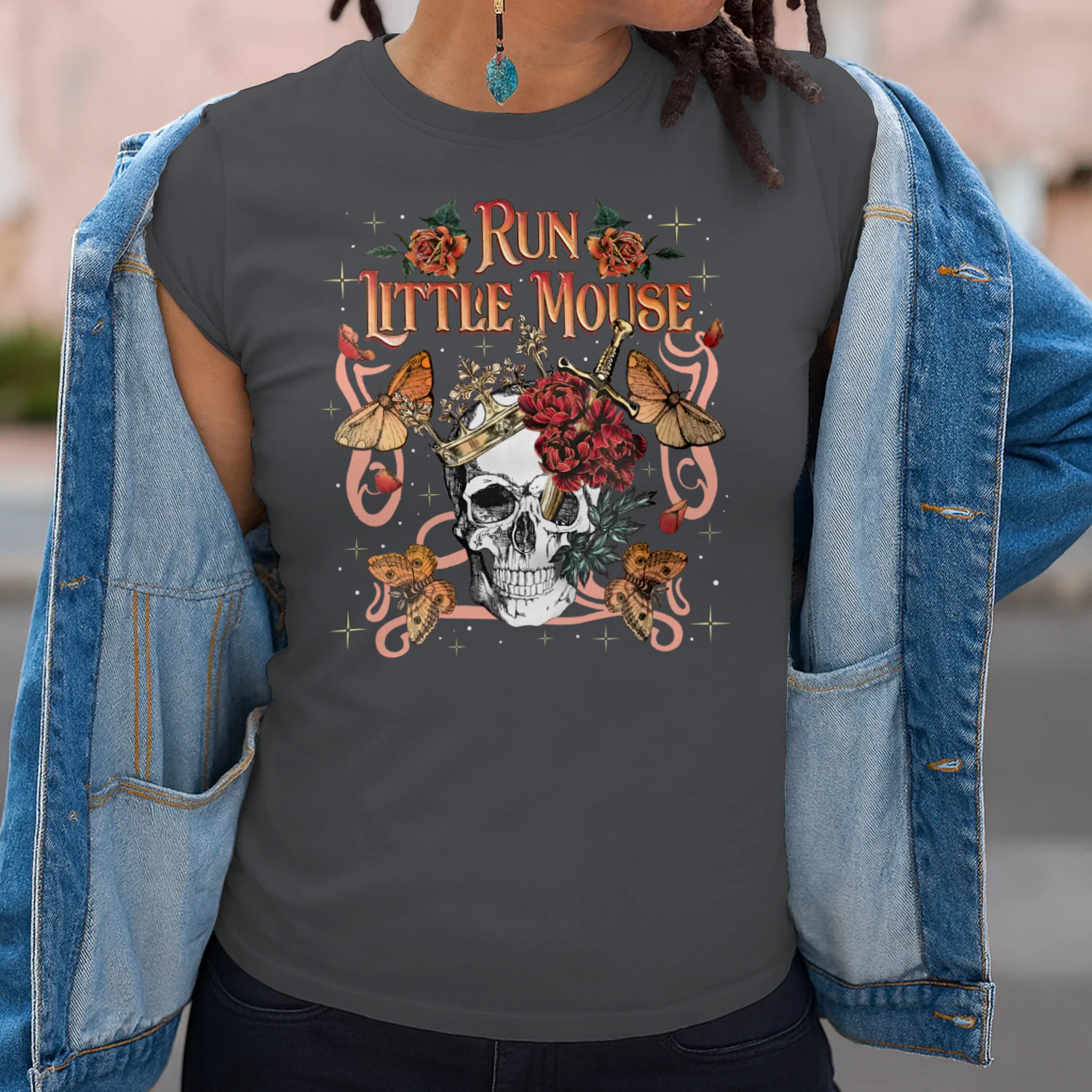 Run, Little Mouse Heavy Cotton T-shirt 1 Side, Haunting Adeline Gildan Tee, Dark Romance Book Shirt, Book Lover Gifts