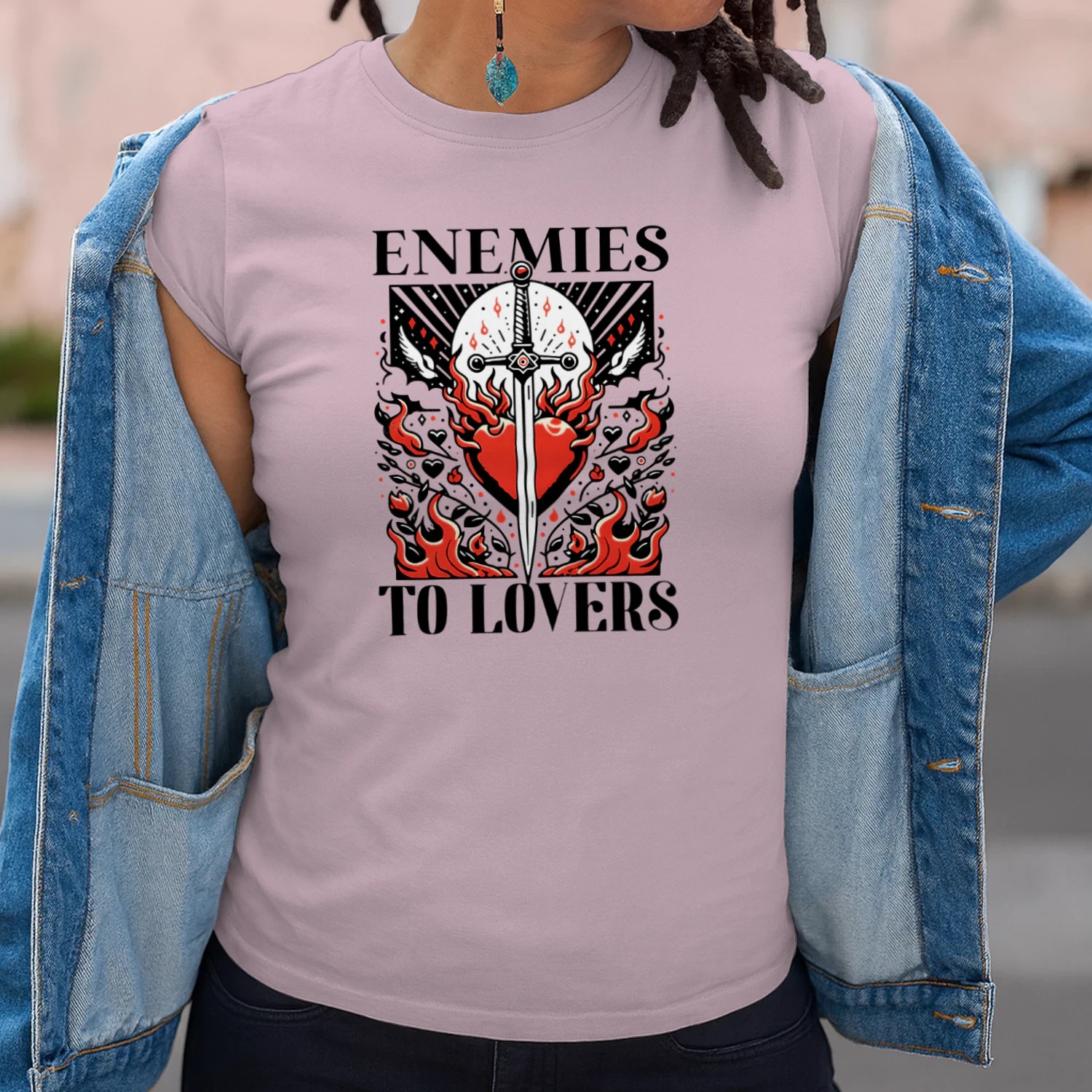 Enemies To Lovers Heavy Cotton Light Colors T-shirt 1 Side, Book Club Gildan Tee, Readers Club Shirt, Book Lover Gifts