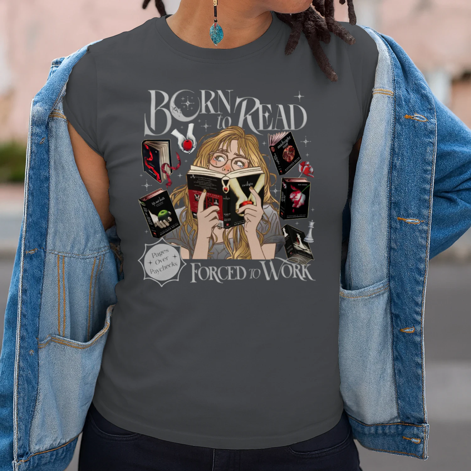 Twilight Series Heavy Cotton Dark Colors T-shirt 2 Side, Young Adult Gildan Tee, Fantasy Romance Book Shirt, Book Lover Gifts