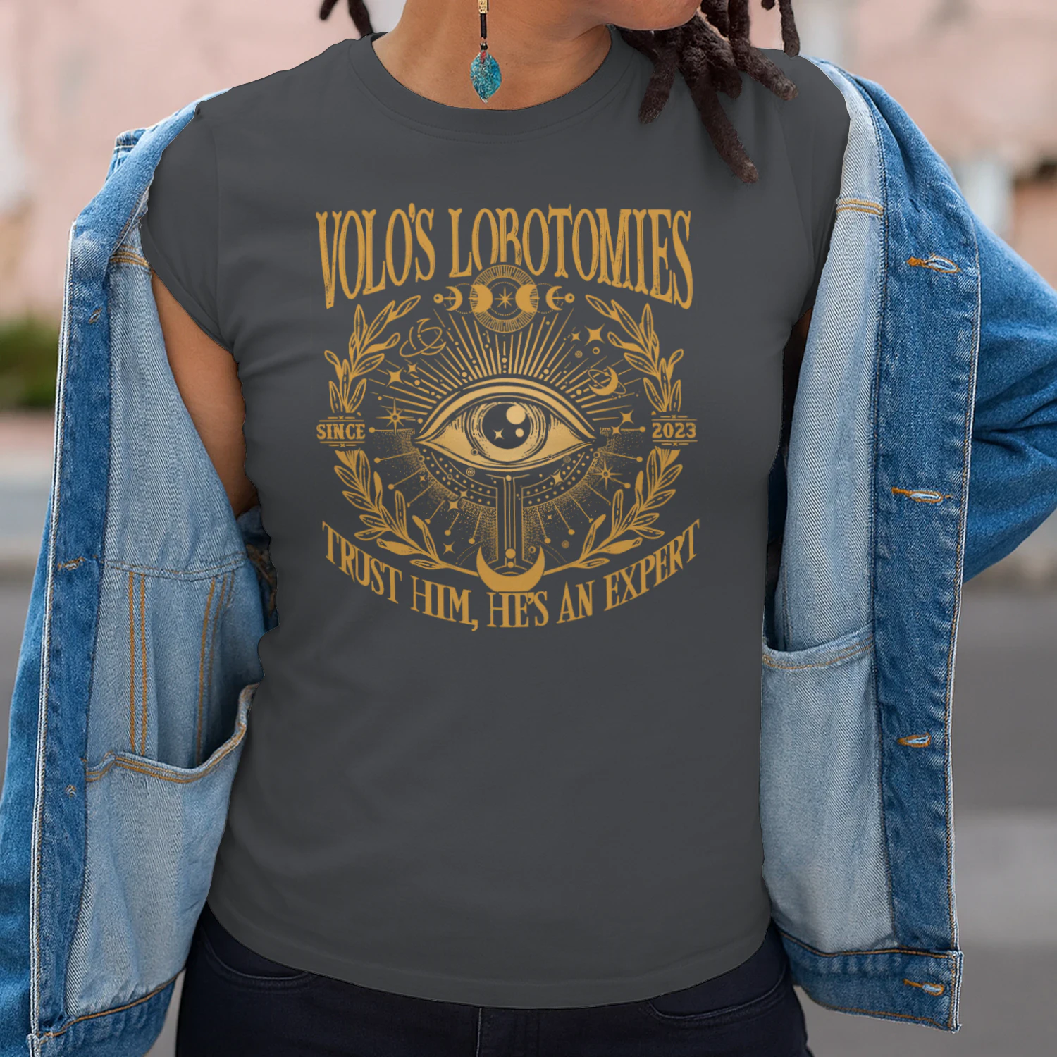Volo’s Lobotomies Heavy Cotton Dark Colors T-shirt 1 Side, High Fantasy Gildan Tee, Tabletop RPG Lore Shirt, Book Lover Gifts