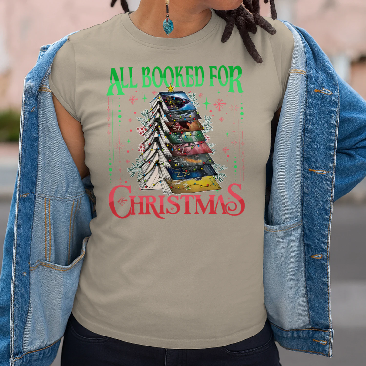 All Booked For Christmas Heavy Cotton Light Colors T-shirt 1 Side, Acotar Gildan Tee, Romantasy Book Shirt, Book Gifts