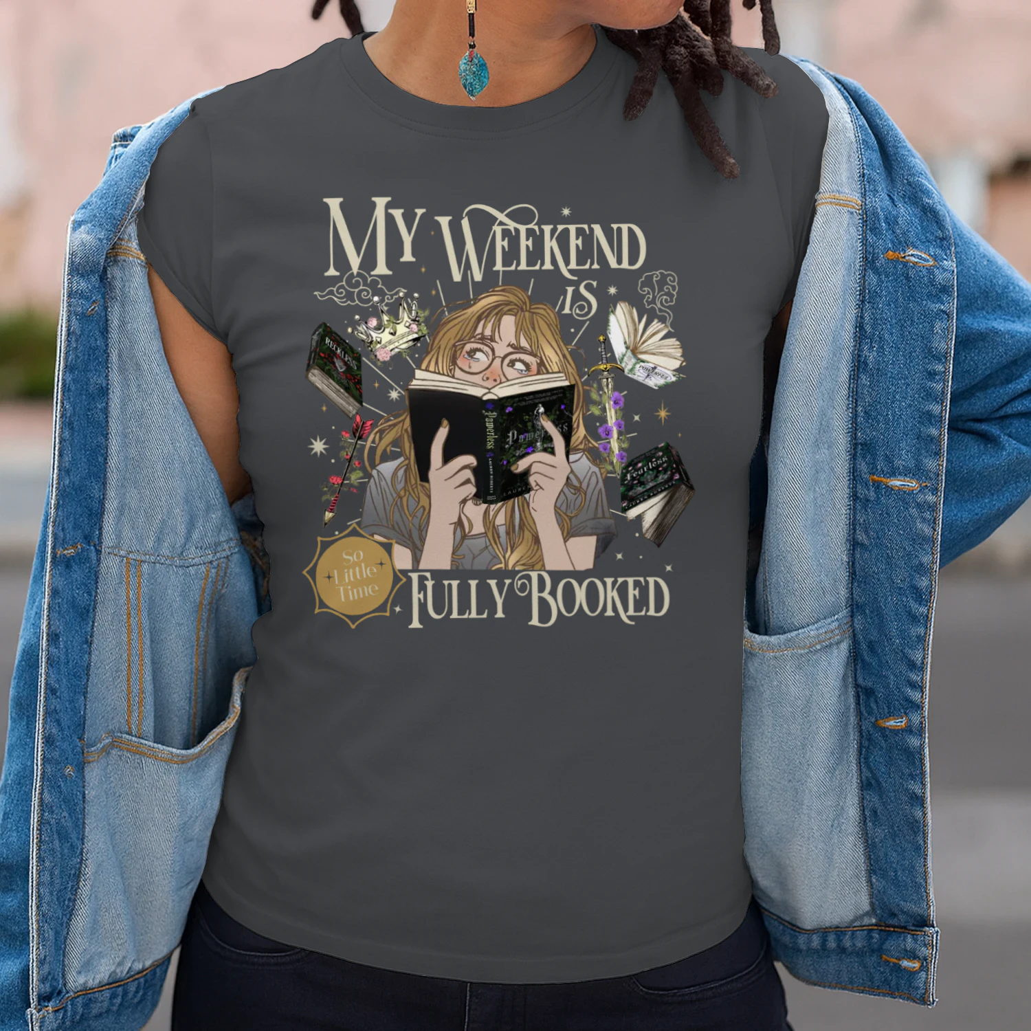 My Weekend Is Fully Booked Heavy Cotton Dark Colors T-shirt 2 Side, Fearless The Powerless Trilogy Gildan Tee, Young Adult Book Shirt, Book Lover Gifts