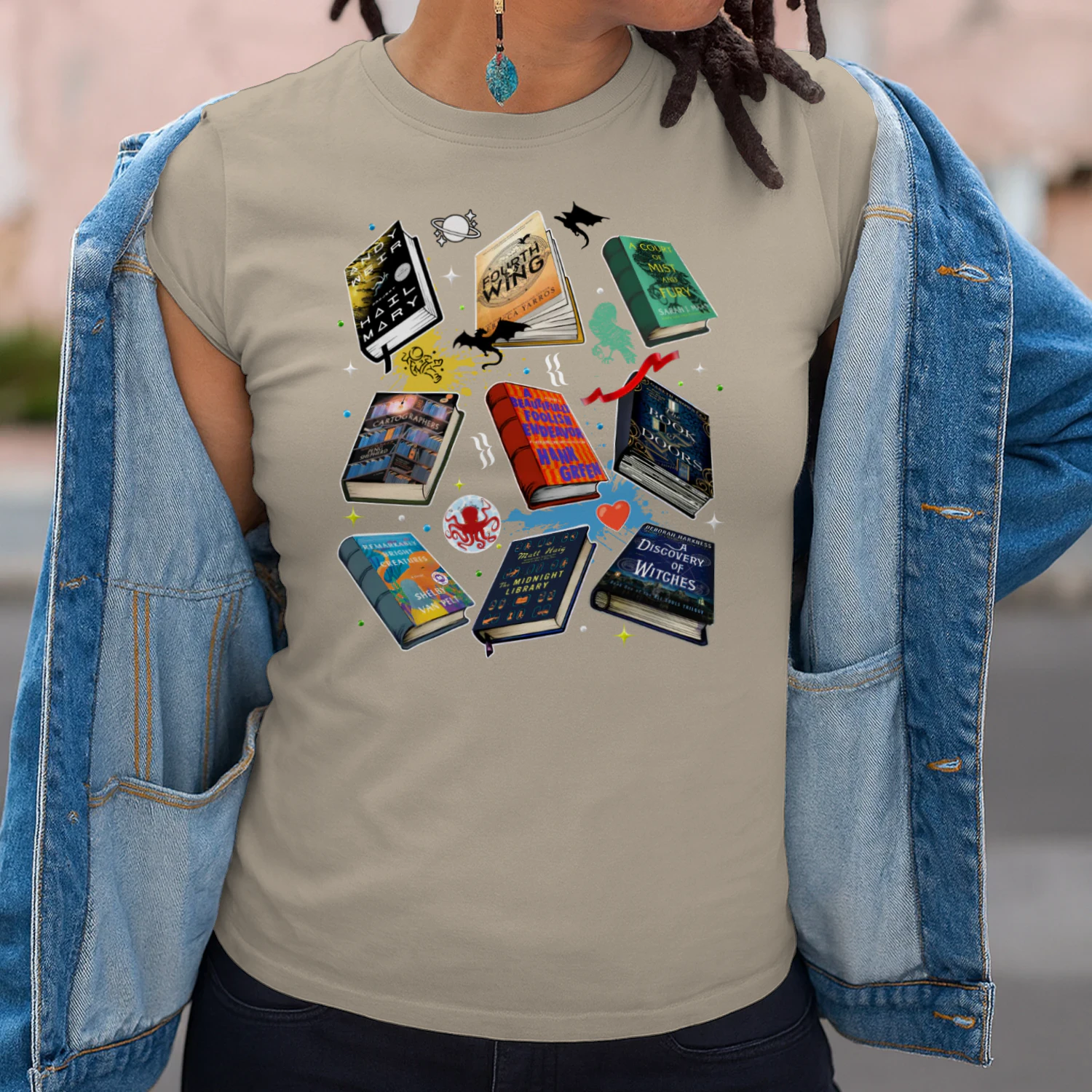 Romantasy Book Heavy Cotton T-shirt 1 Side, Classic Literature Gildan Tee, Young Adult Book Shirt, Book Lover Gifts