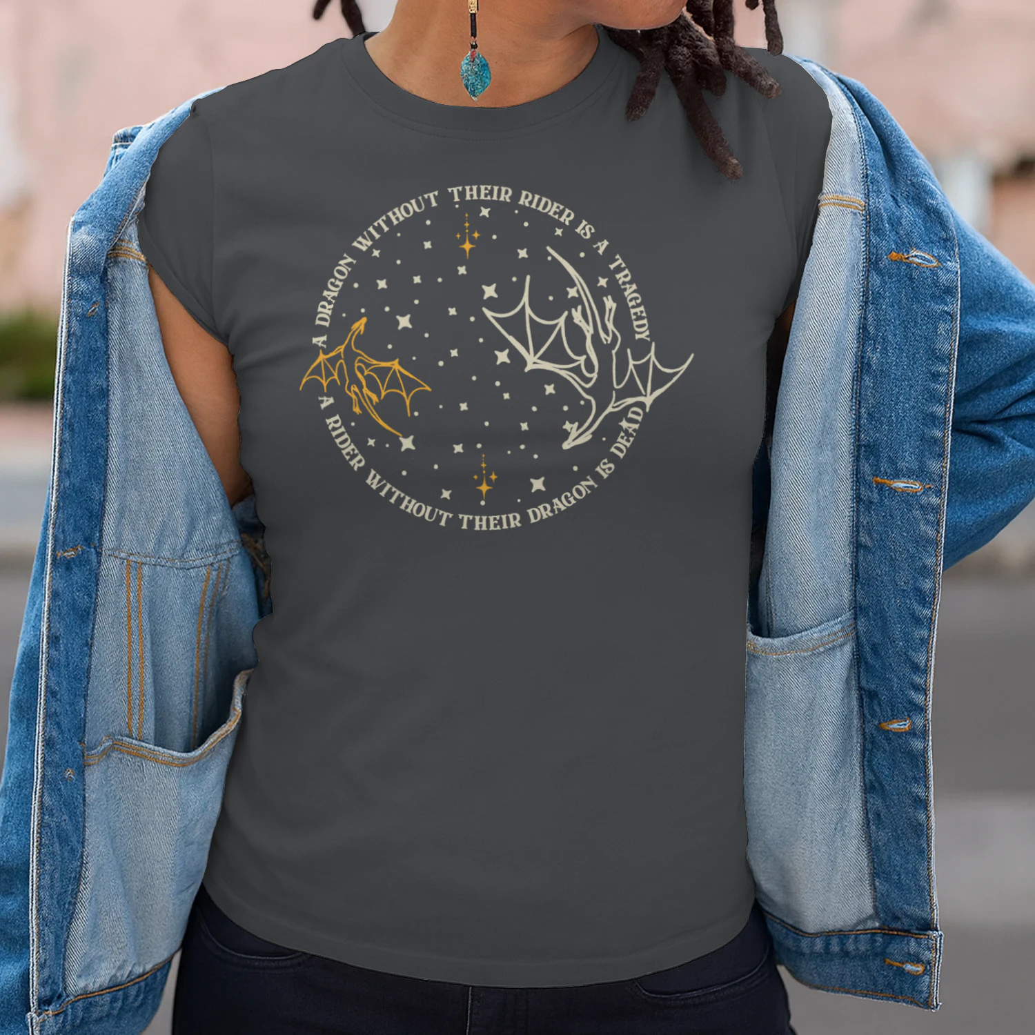 Fourth Wing Dragon Heavy Cotton Dark Colors T-shirt 2 Side, The Empyrean Series Gildan Tee, Fantasy Romance Book Shirt, Book Lover Gifts