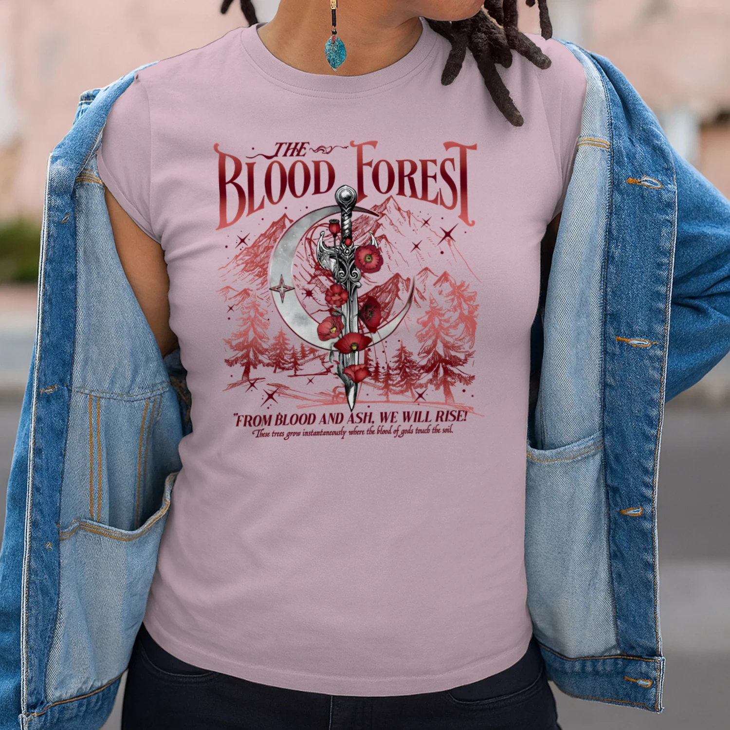 The Blood Forest Heavy Cotton Light Colors T-shirt 2 Side, From Blood and Ash Gildan Tee, Romantasy Readers Shirt, Book Lover Gifts