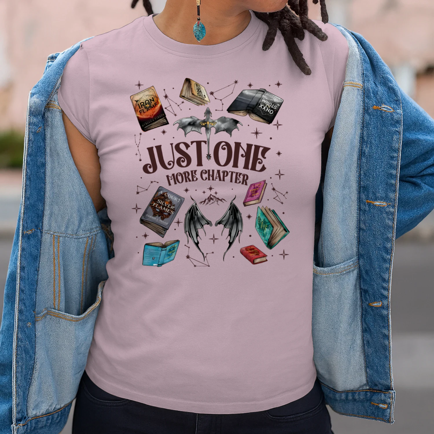 Just One More Chapter Heavy Cotton Light Colors T-shirt 1 Side, Acotar Gildan Tee, Romantasy Shirt, Book Lover Gifts