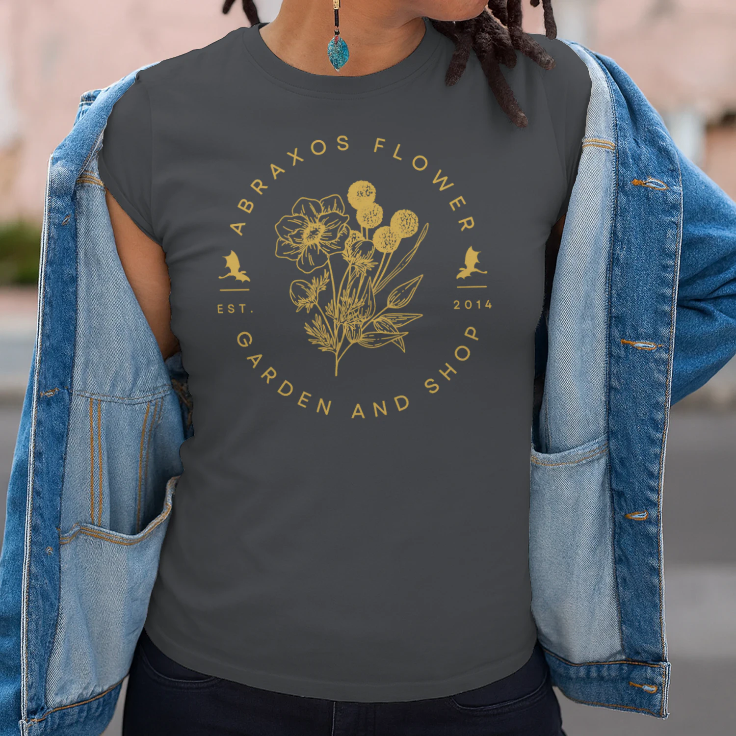 Abraxos Flower Heavy Cotton Dark Colors T-shirt 2 Side, Throne of Glass Gildan Tee, Epic High Fantasy Book Shirt, Book Lover Gifts