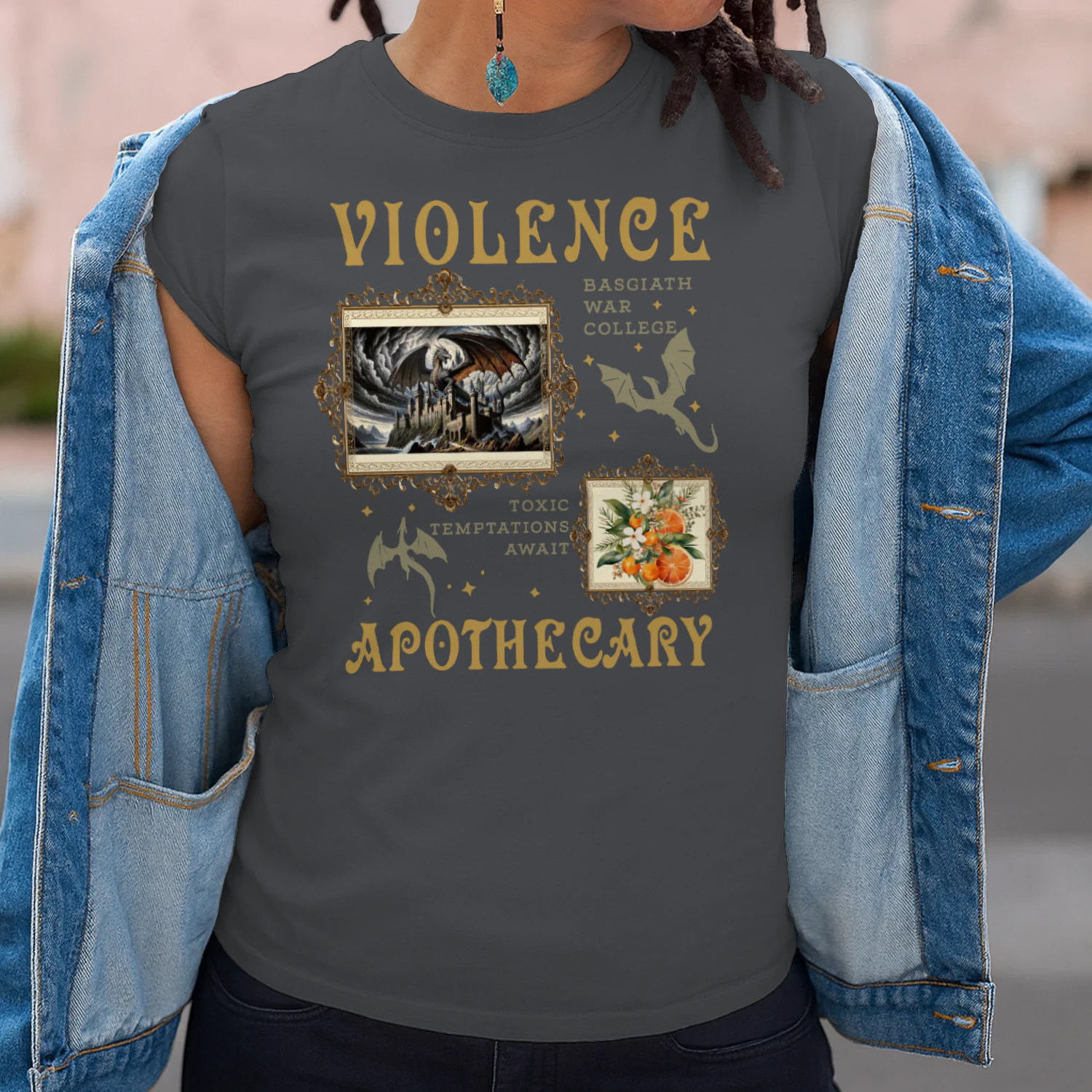 Violence Apothecary Heavy Cotton Dark Colors T-shirt 1 Side, The Apothecary Diaries Gildan Tee, Historical Fiction Book Shirt, Book Lover Gifts