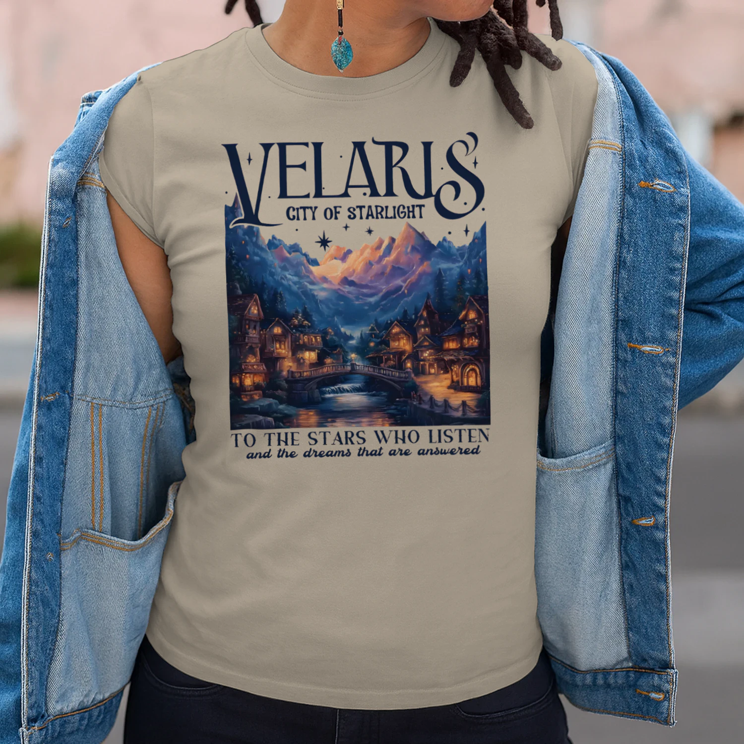 Velaris City Of Starlight Heavy Cotton Light Colors T-shirt 1 Side, Acotar Series Gildan Tee, Fantasy Romance Book Shirt, Book Lover Gifts