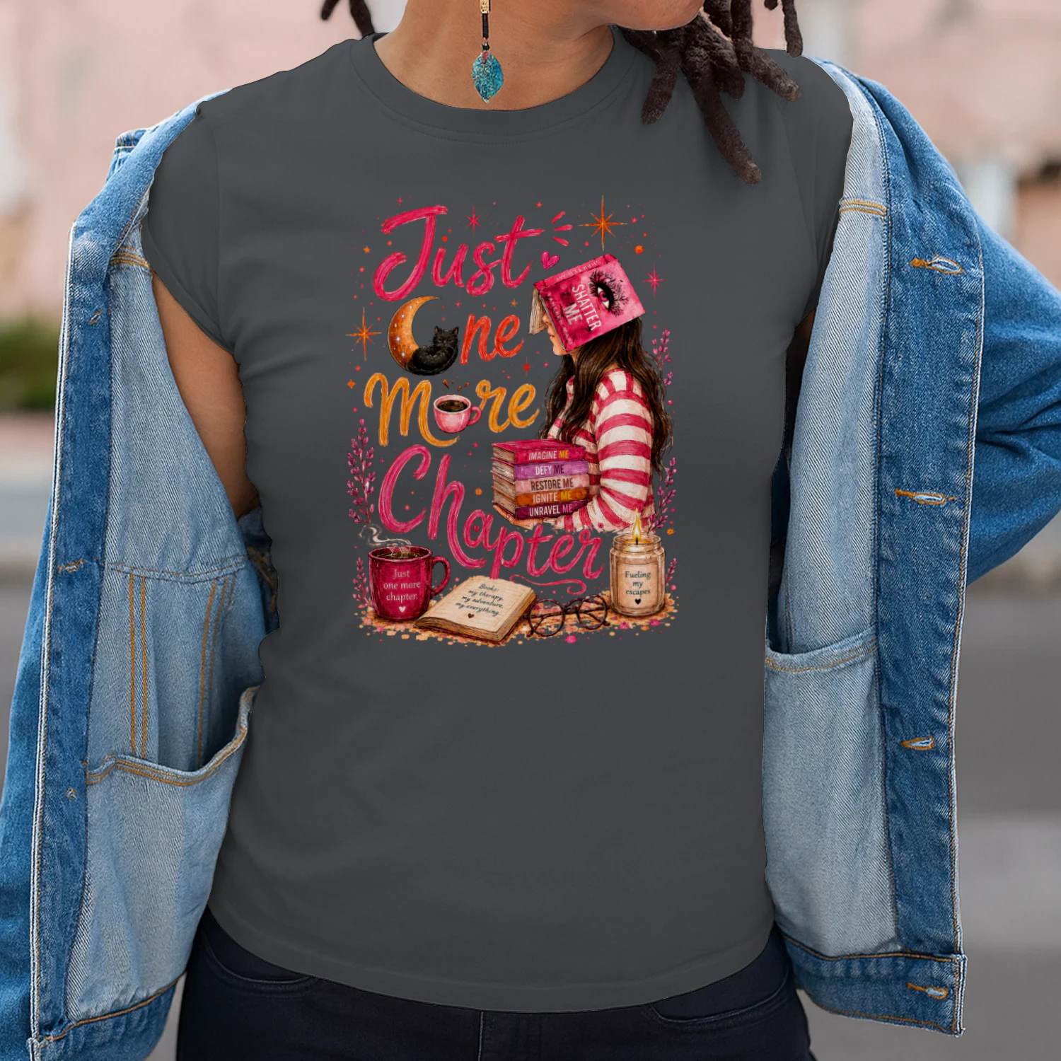 Just One More Chapter Heavy Cotton Dark Colors T-shirt 1 Side, Shatter Me Gildan Tee, Romantasy Shirt, Book Lover Gifts
