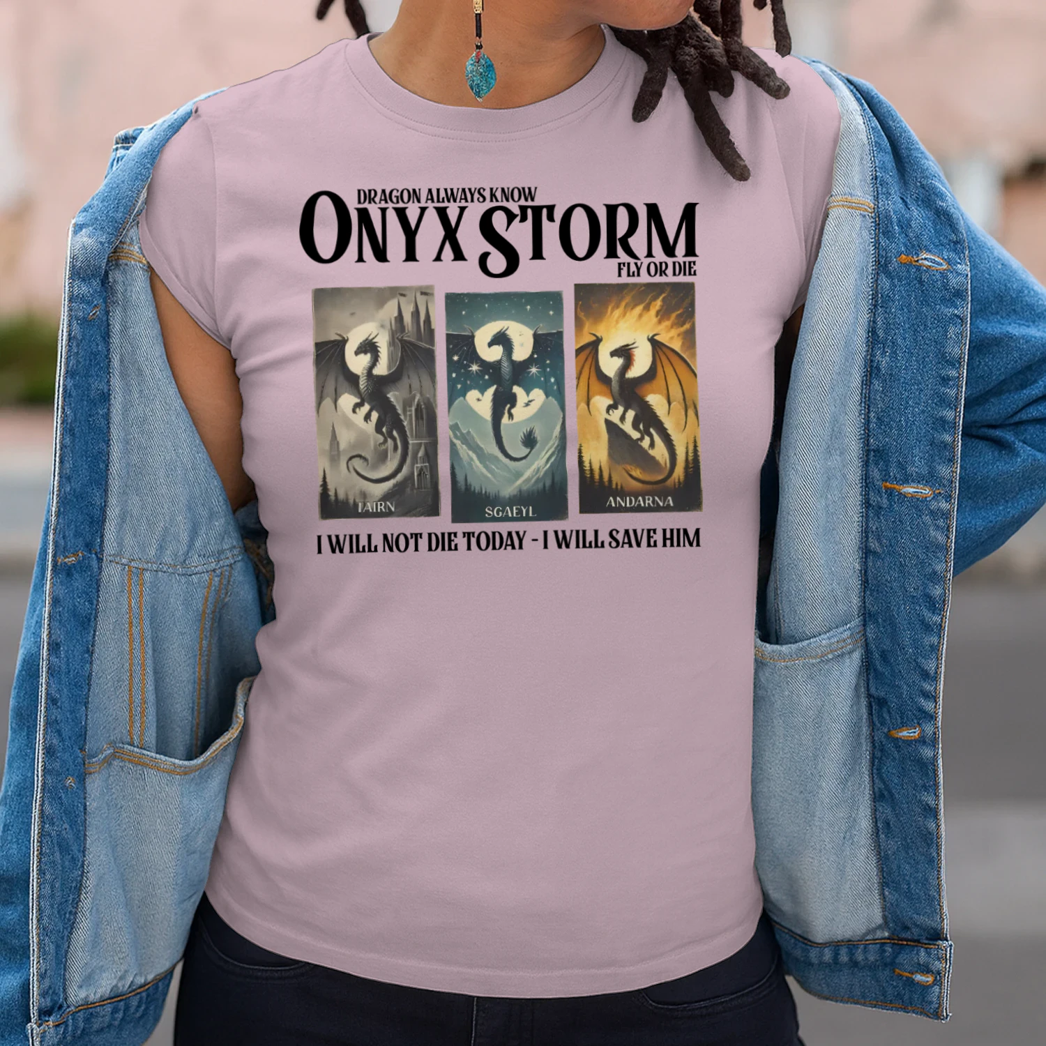 Onyx Storm Heavy Cotton Light Colors T-shirt 1 Side, The Empyrean Series Gildan Tee, Fantasy Romance Book Shirt, Book Lover Gifts