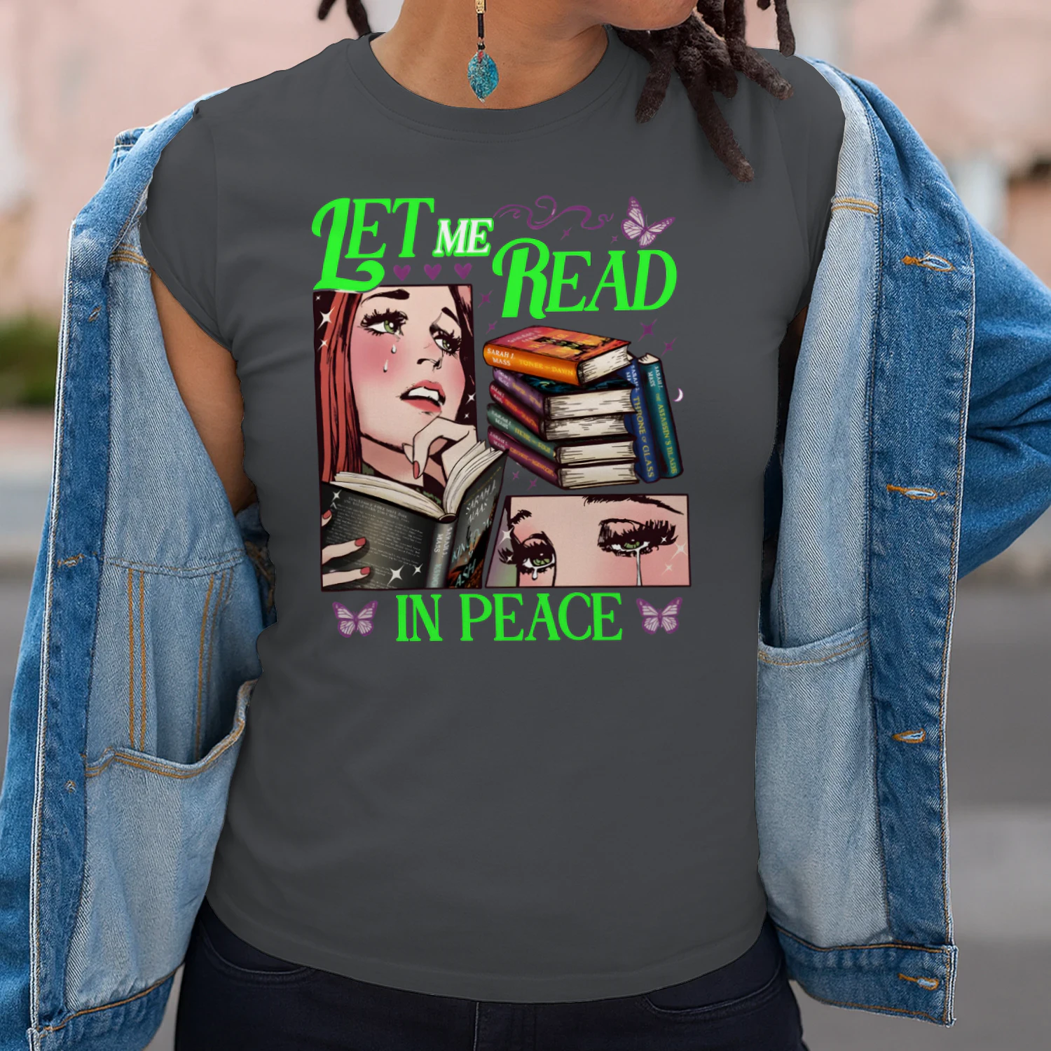 Let Me Read In Piece Heavy Cotton Dark Colors T-shirt 1 Side, Book Club Gildan Tee, Readers Club Shirt, Book Lover Gifts
