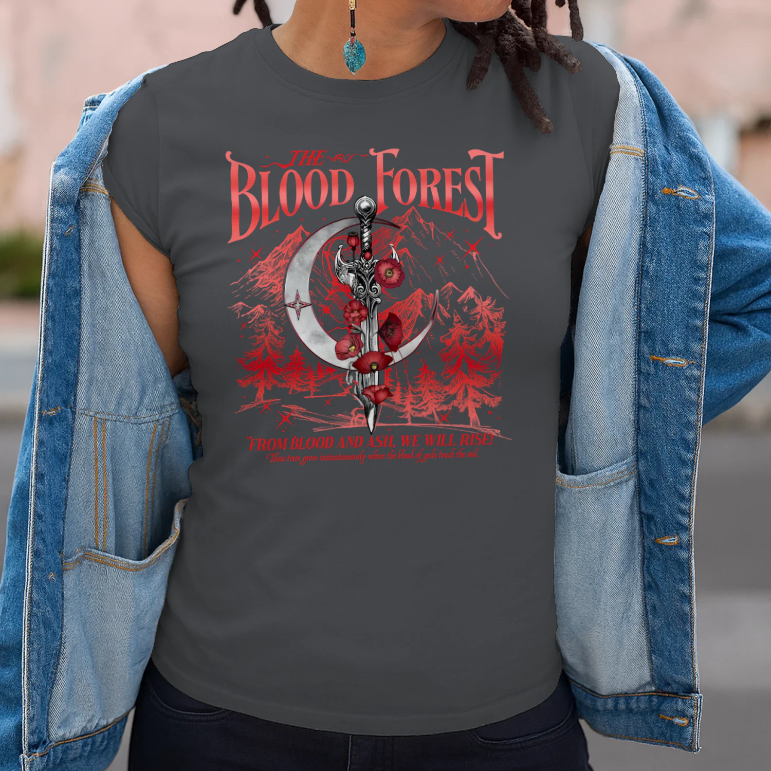 The Blood Forest Heavy Cotton Dark Colors T-shirt 2 Side, From Blood and Ash Gildan Tee, Romantasy Readers Shirt, Book Lover Gifts