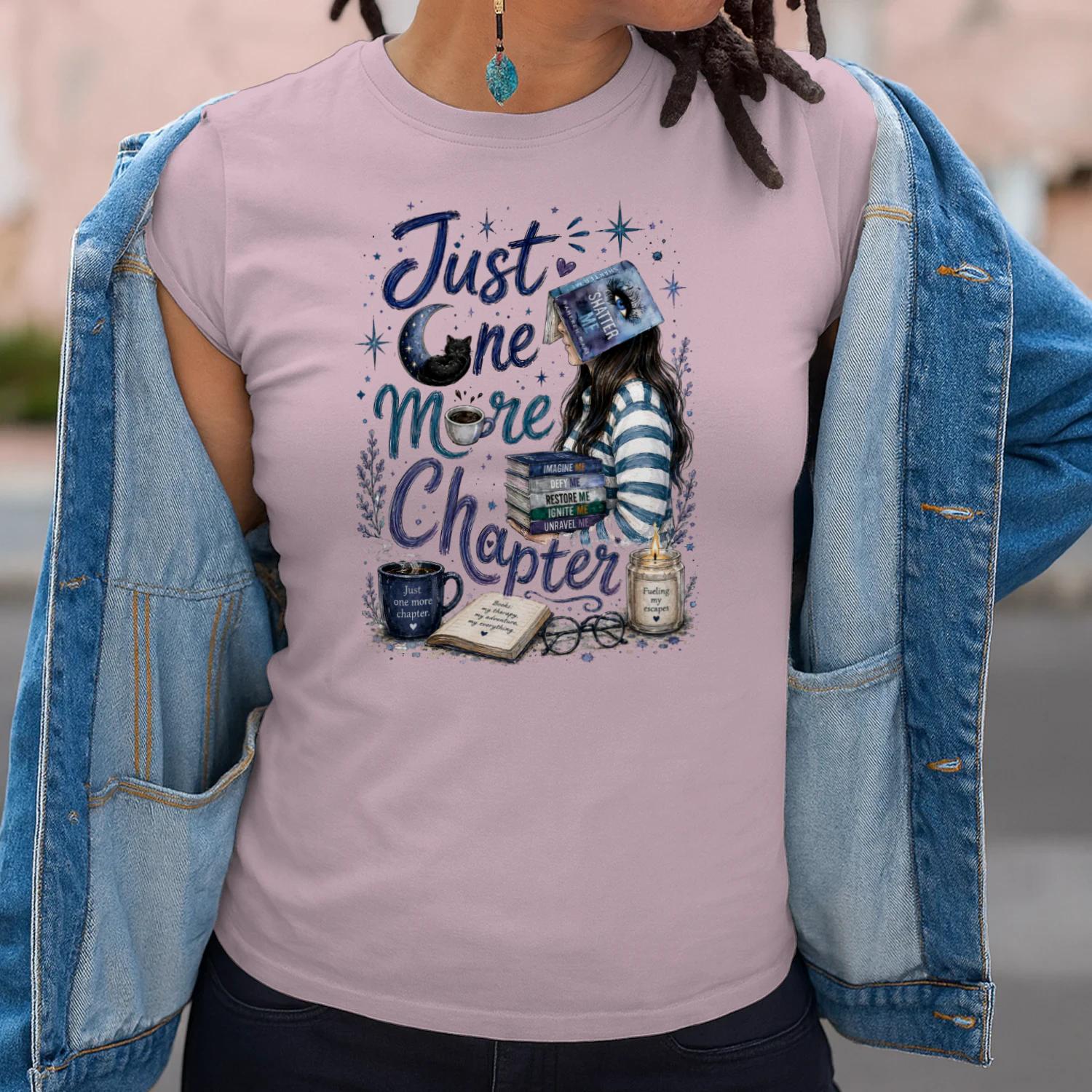 Just One More Chapter Heavy Cotton Light Colors T-shirt 1 Side, Shatter Me Gildan Tee, Romantasy Shirt, Book Lover Gifts