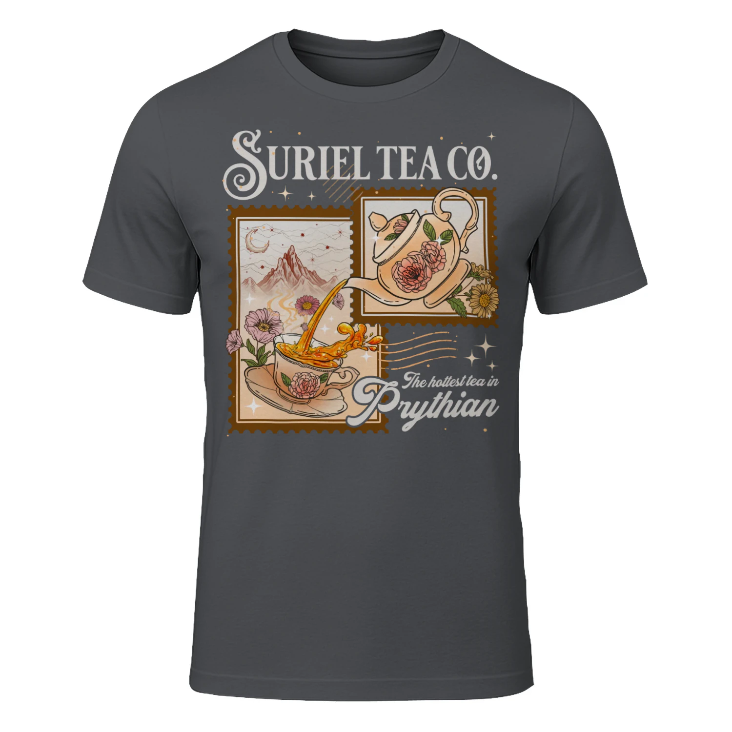Suriel Tea Co Heavy Cotton Dark Colors T-shirt 1 Side, Acotar Series Gildan Tee, Fantasy Romance Book Shirt, Book Lover Gifts