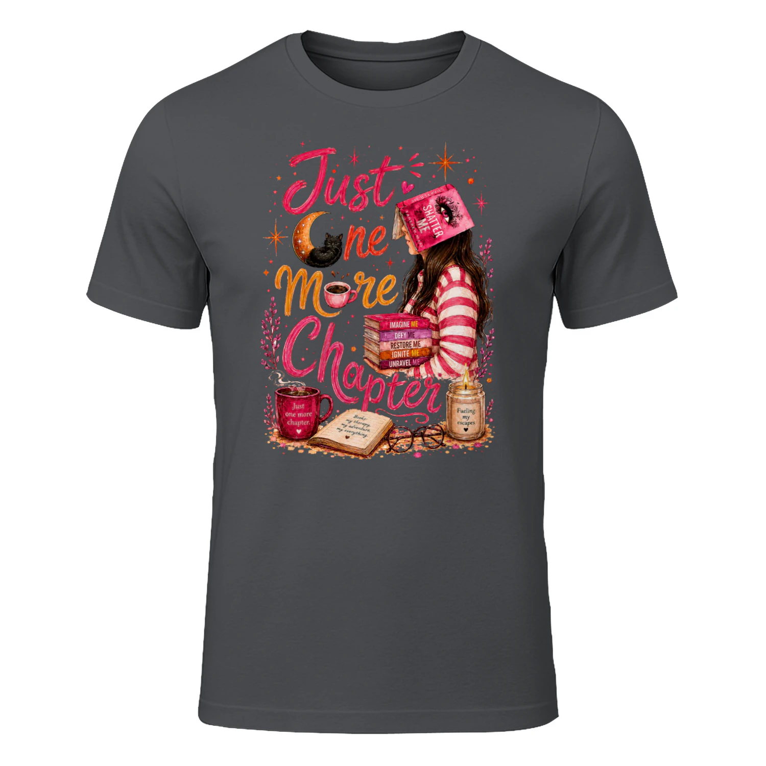Just One More Chapter Heavy Cotton Dark Colors T-shirt 1 Side, Shatter Me Gildan Tee, Romantasy Shirt, Book Lover Gifts