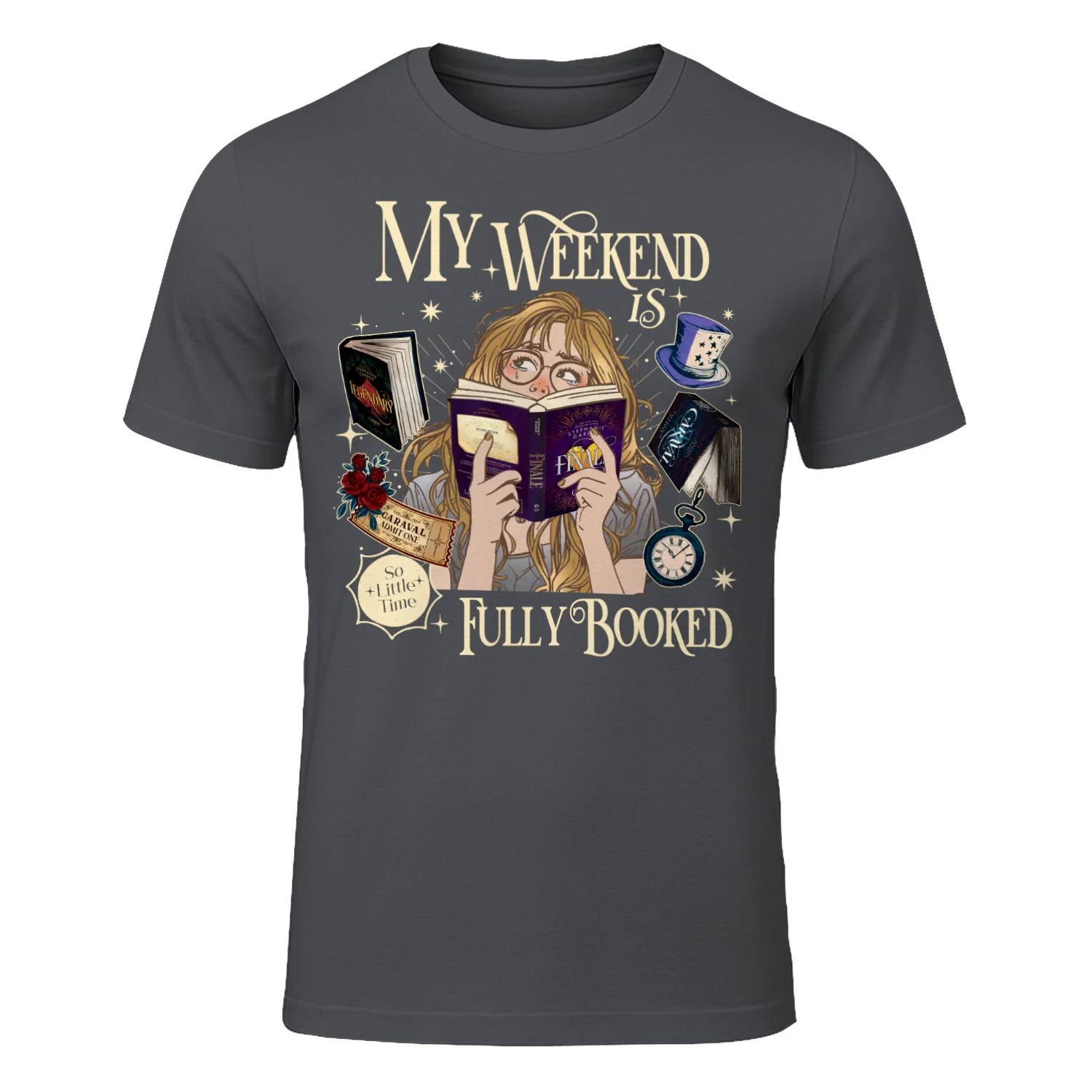 My Weekend Is Fully Booked Heavy Cotton Dark Colors T-shirt 2 Side, Caraval Series Gildan Tee, Young Adult Book Shirt, Book Lover Gifts
