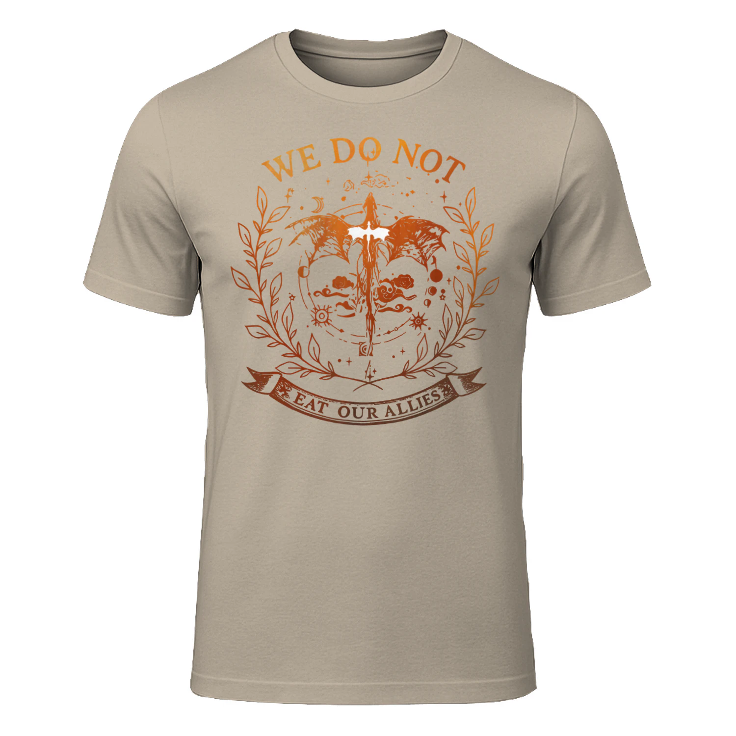 We Do Not Eat Our Allies Heavy Cotton Light Colors T-shirt 1 Side, Fourth Wing Gildan Tee, Fantasy Romance Book Shirt, Book Gifts