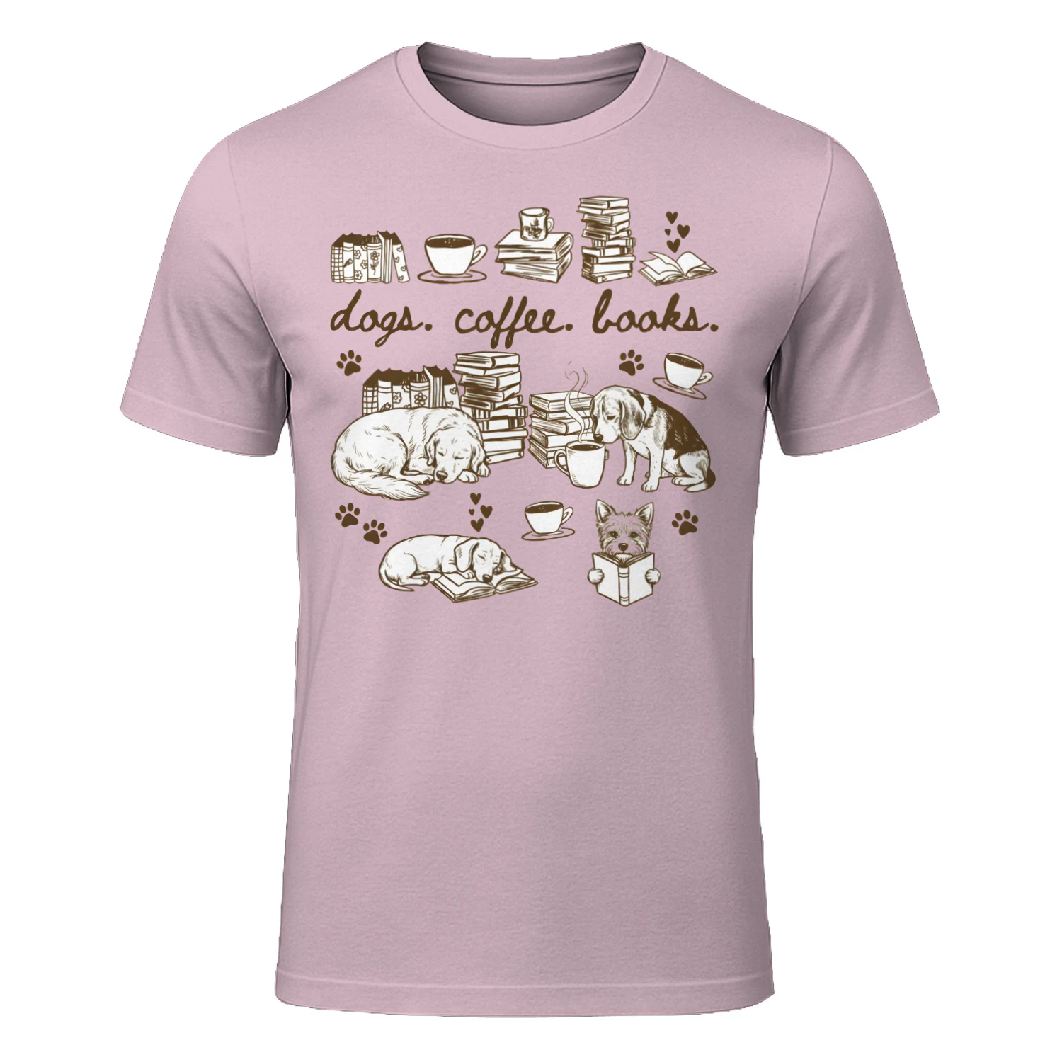 Dogs, Coffee and Book Club Heavy Cotton Light Colors T-shirt 1 Side, Book Club Gildan Tee, Readers Club Shirt, Book Lover Gifts