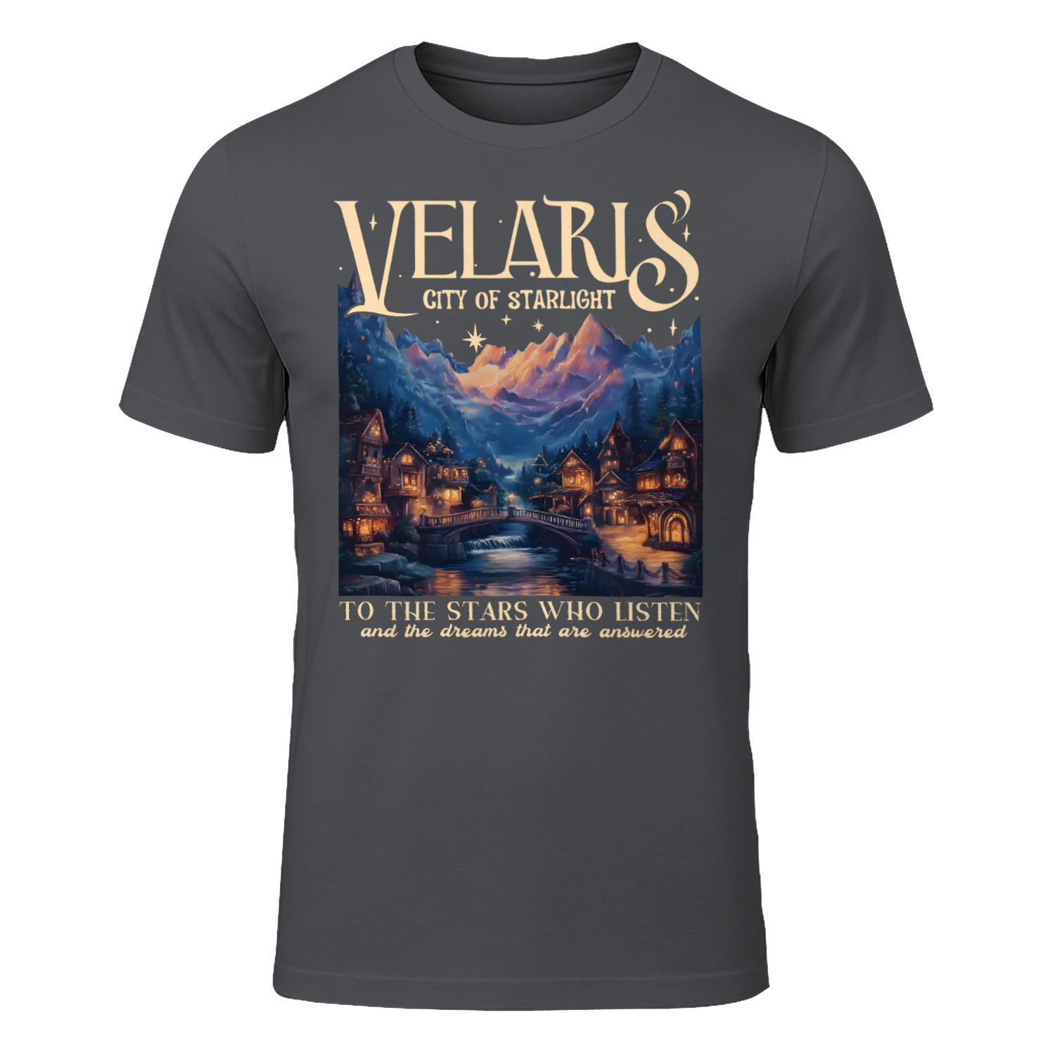 Velaris City Of Starlight Heavy Cotton Dark Colors T-shirt 1 Side, Acotar Series Gildan Tee, Fantasy Romance Book Shirt, Book Lover Gifts