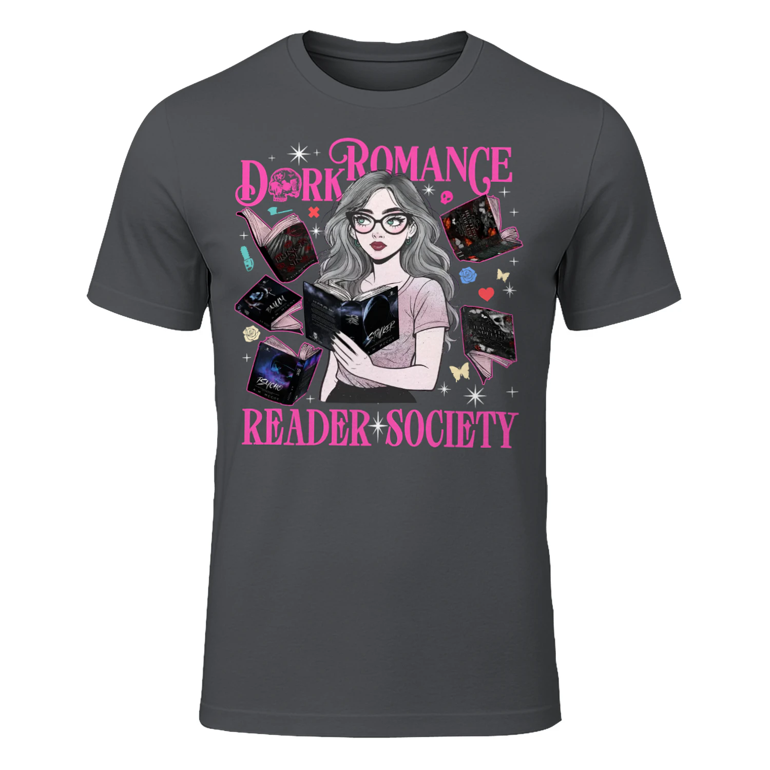 Reader Society Heavy Cotton T-shirt 1 Side, Dark Romance Book Tee, Romantasy Book Shirt, Book Lover Gifts