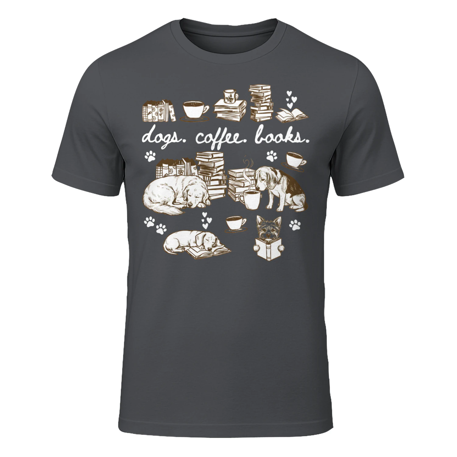 Dogs, Coffee and Book Club Heavy Cotton Dark Colors T-shirt 1 Side, Book Club Gildan Tee, Readers Club Shirt, Book Lover Gifts