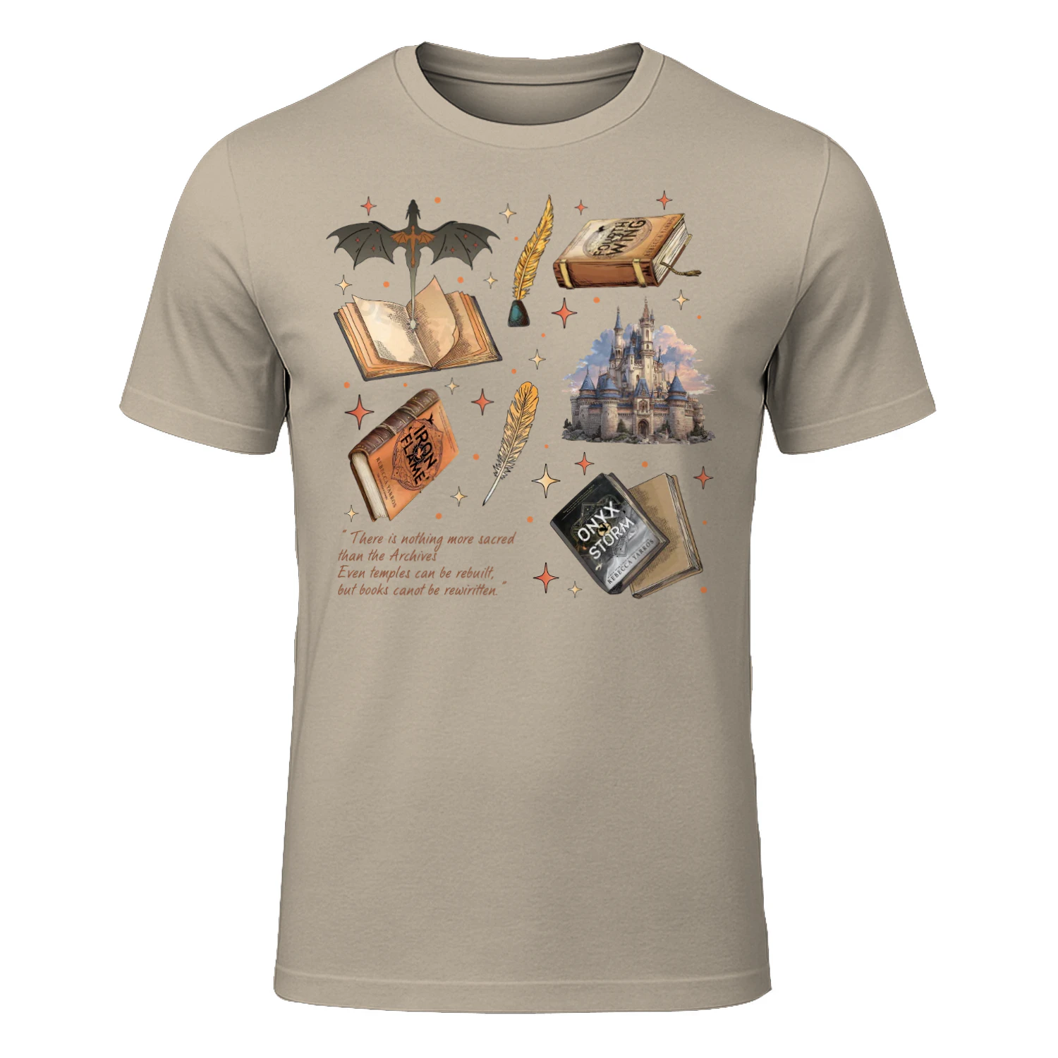 Fourth Wing Heavy Cotton Light Colors T-shirt 1 Side, The Empyrean Series Gildan Tee, Fantasy Romance Book Shirt, Book Gifts
