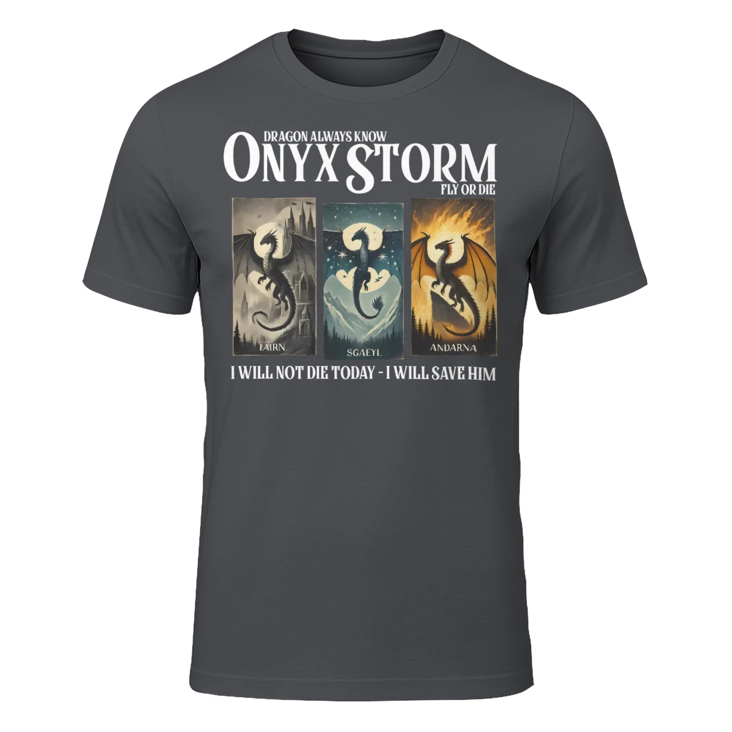 Onyx Storm Heavy Cotton Dark Colors T-shirt 1 Side, The Empyrean Series Gildan Tee, Fantasy Romance Book Shirt, Book Lover Gifts