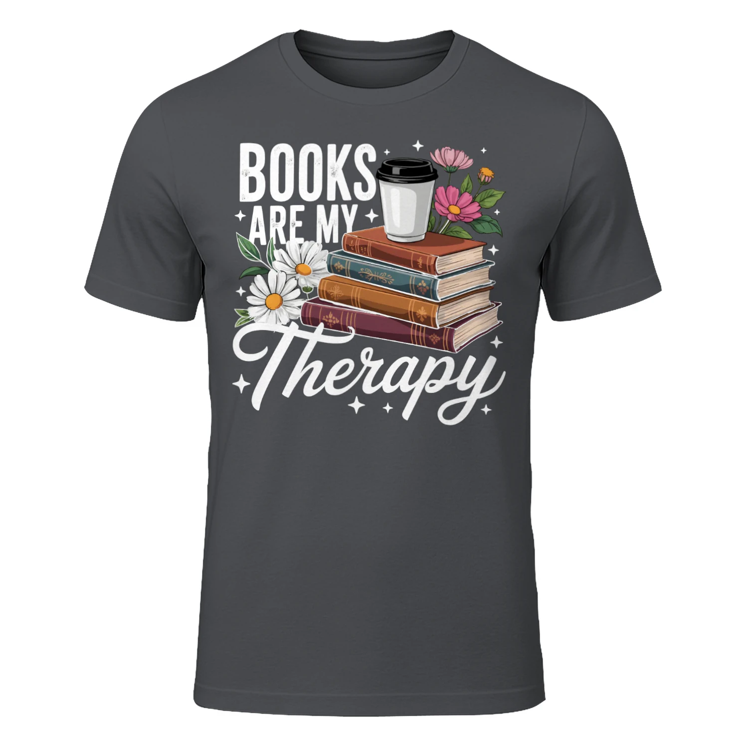 Book Are My Therapy V2 Heavy Cotton Dark Colors T-shirt 1 Side, Book Club Gildan Tee, Readers Club Shirt, Book Lover Gifts