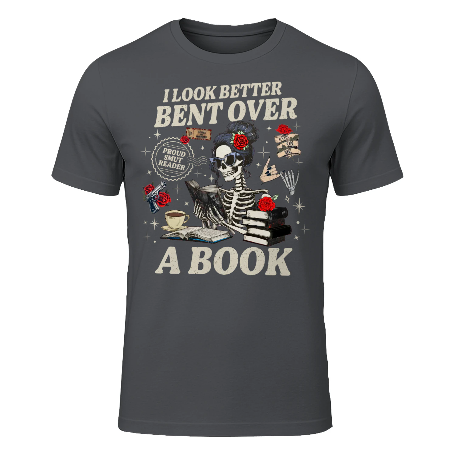 I Look Better Bent Over A Book Heavy Cotton Dark Colors T-shirt 1 Side, Haunting Adeline Gildan Tee, Dark Romance Shirt, Book Lover Gifts