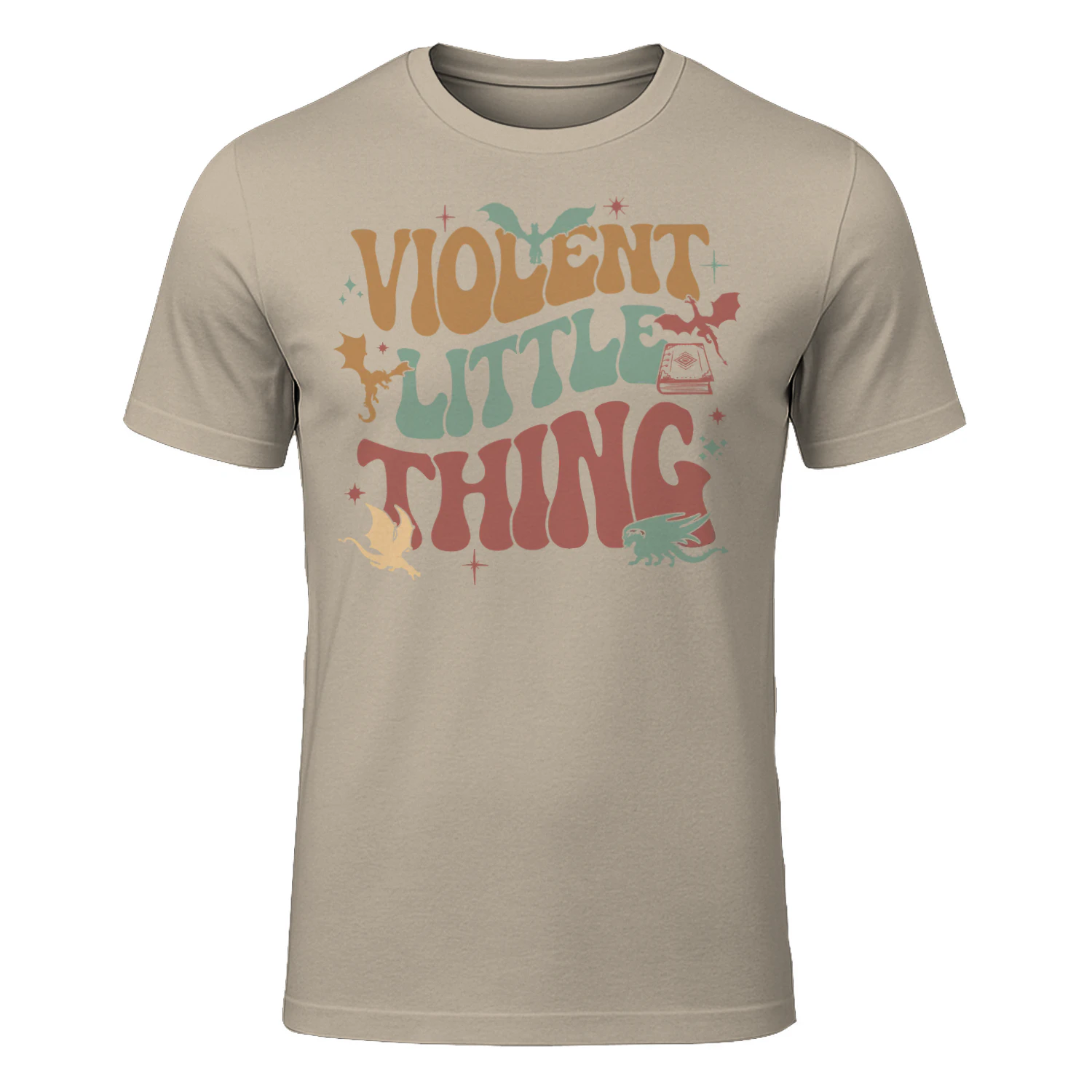 Violent Little Thing Heavy Cotton Light Colors T-shirt 1 Side, Fourth Wing Gildan Tee, Romantasy Book Shirt, Book Gifts