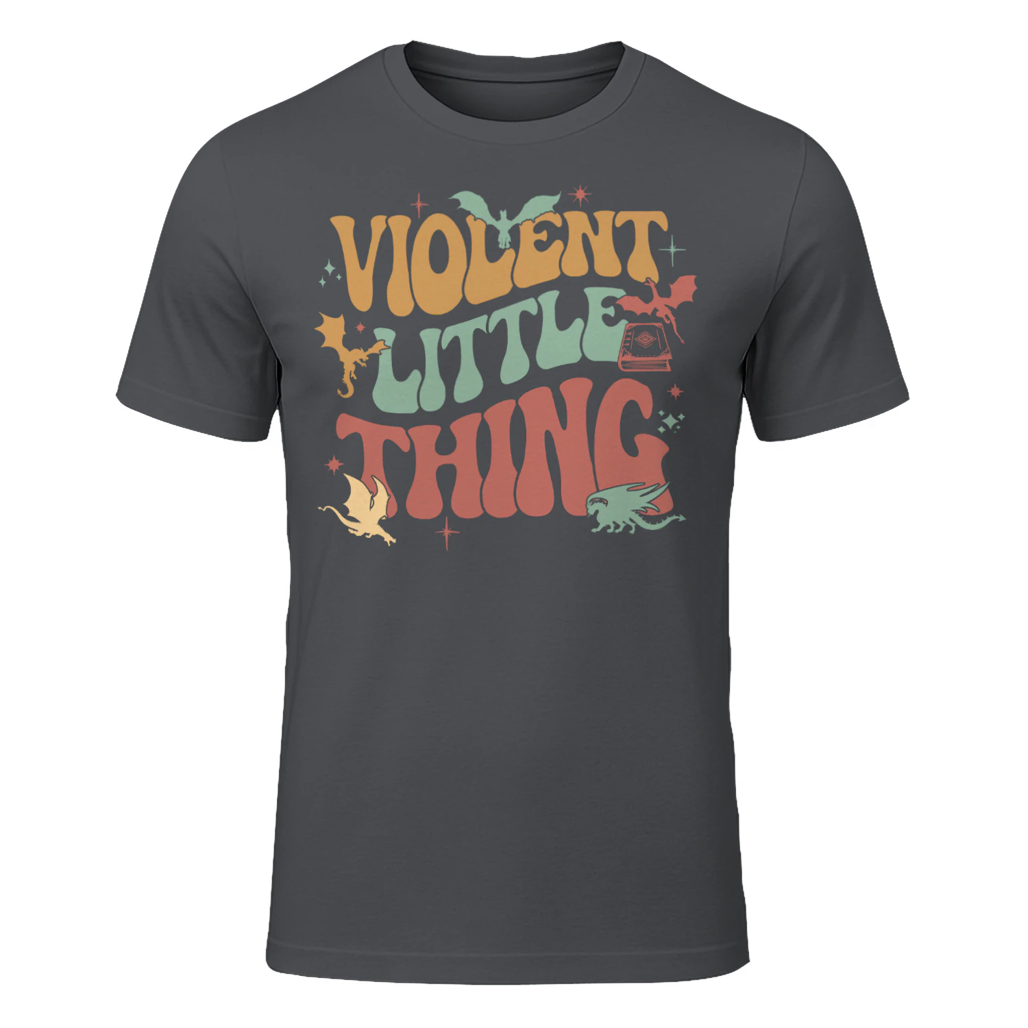 Violent Little Thing Heavy Cotton Dark Colors T-shirt 1 Side, Fourth Wing Gildan Tee, Romantasy Book Shirt, Book Lover Gifts