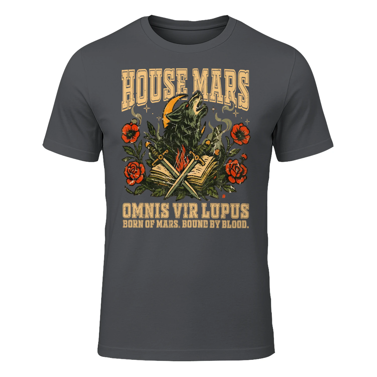 House Mars Heavy Cotton Dark Colors T-shirt 1 Side, Red Rising Saga Gildan Tee, Science Fiction Book Shirt, Book Lover Gifts