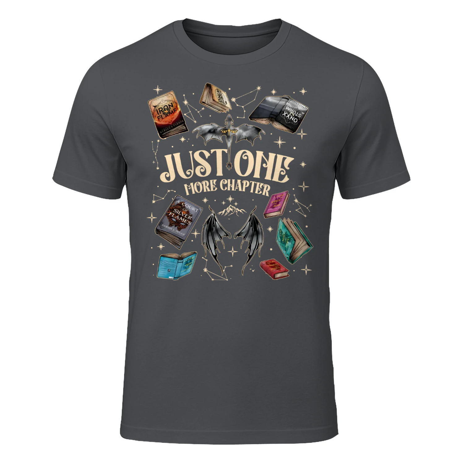 Just One More Chapter Heavy Cotton Dark Colors T-shirt 1 Side, Acotar Gildan Tee, Romantasy Shirt, Book Lover Gifts