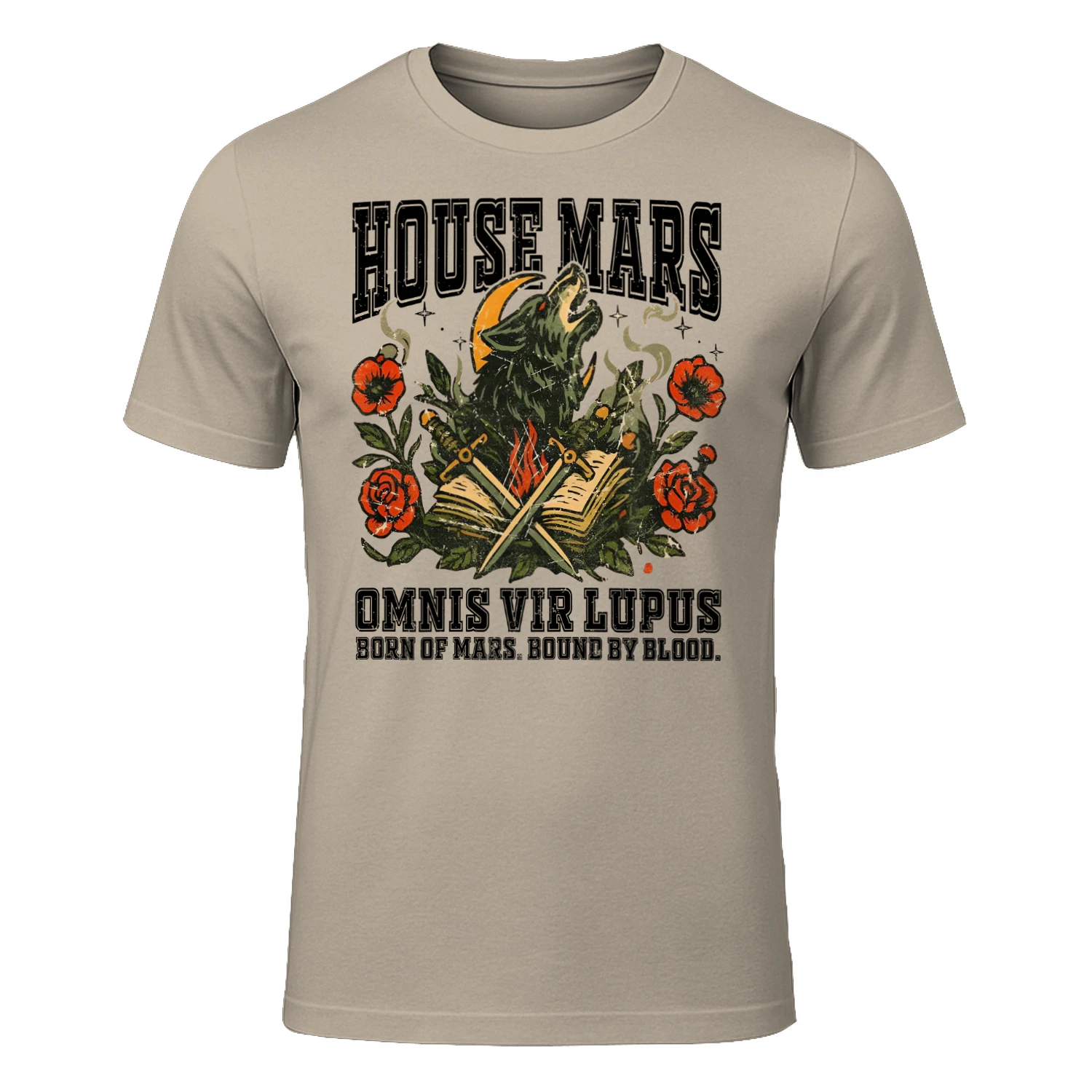 House Mars Heavy Cotton Light Colors T-shirt 1 Side, Red Rising Saga Gildan Tee, Science Fiction Book Shirt, Book Gifts