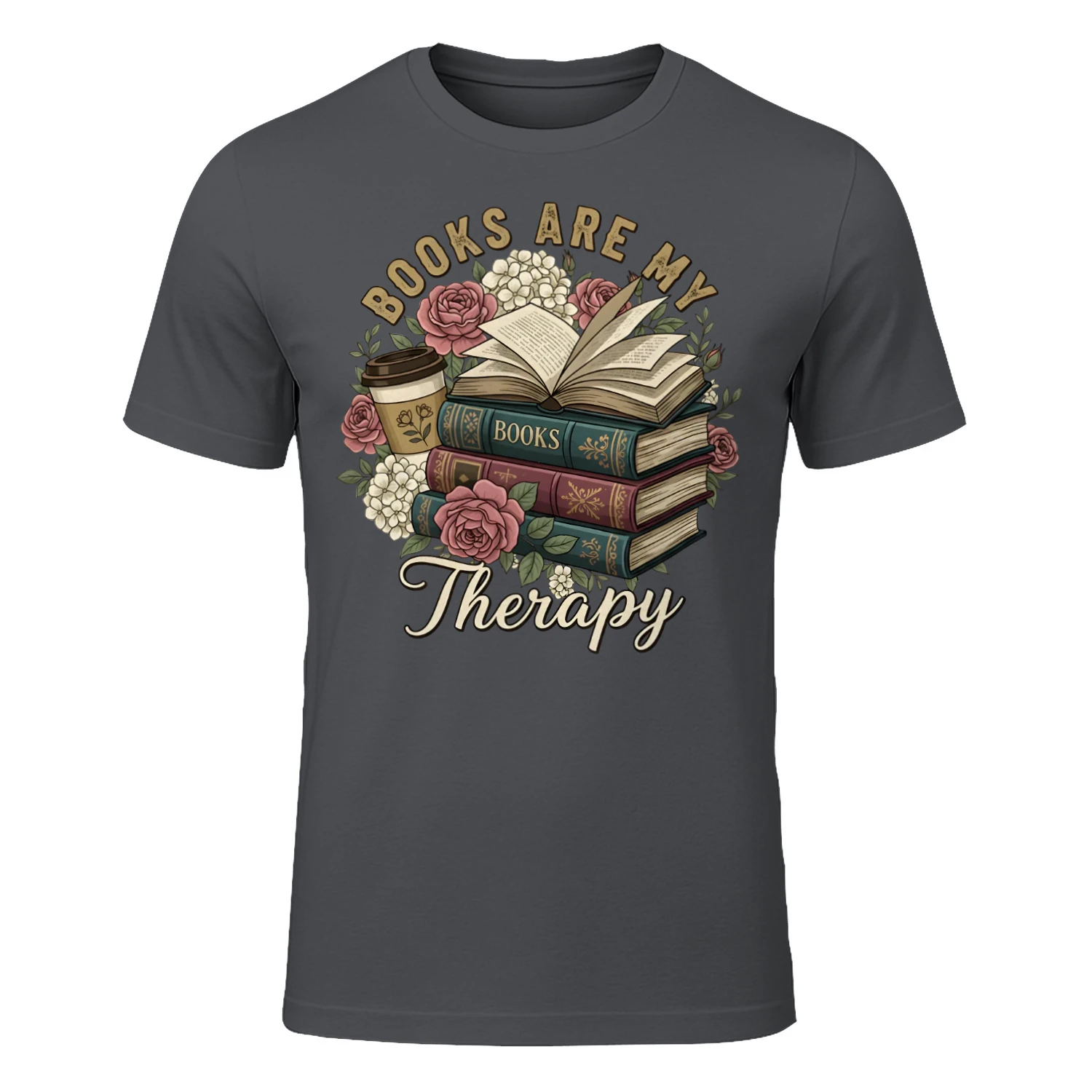 Book Are My Therapy Heavy Cotton Dark Colors T-shirt 1 Side, Book Club Gildan Tee, Readers Club Shirt, Book Lover Gifts