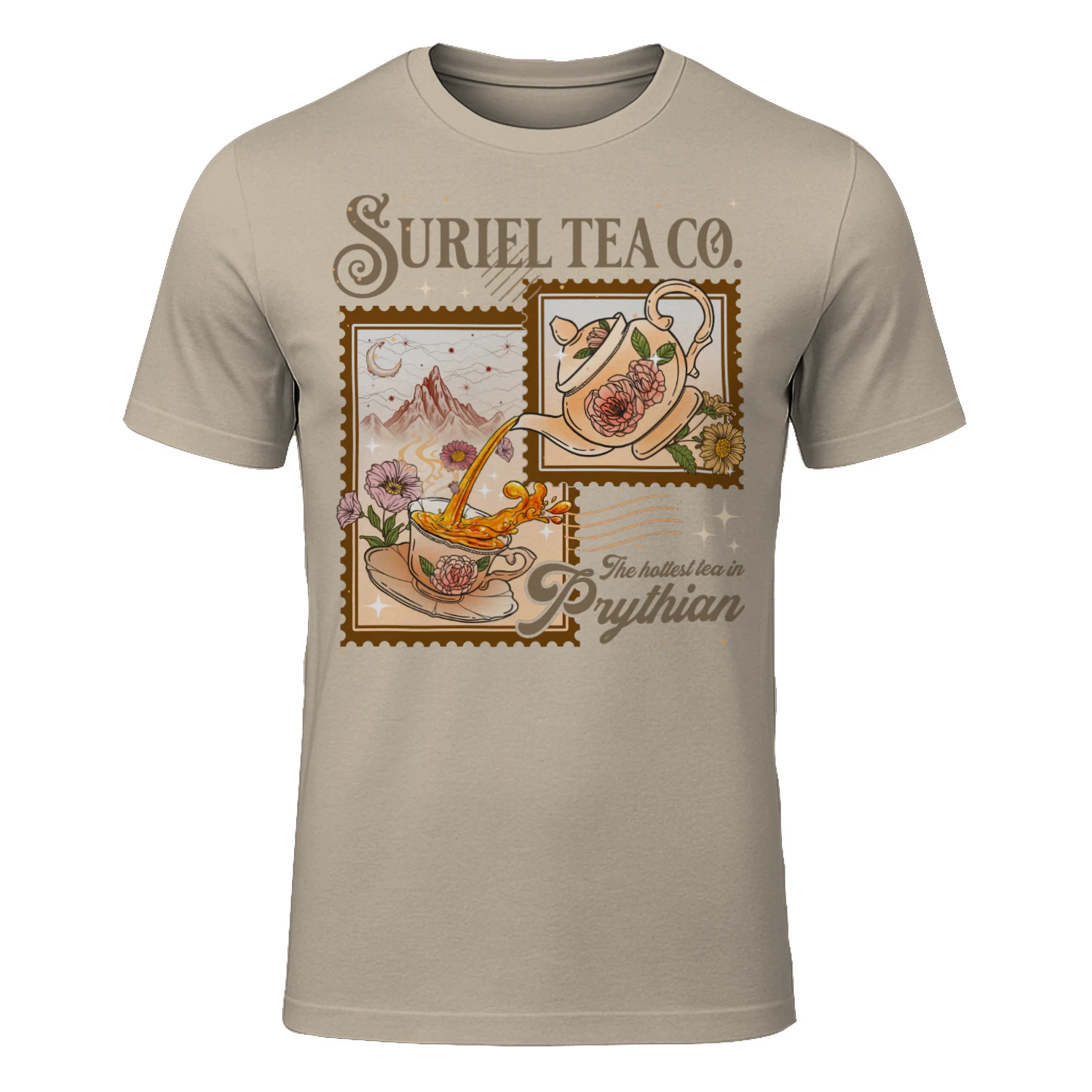 Suriel Tea Co Heavy Cotton Light Colors T-shirt 1 Side, Acotar Series Gildan Tee, Fantasy Romance Book Shirt, Book Lover Gifts
