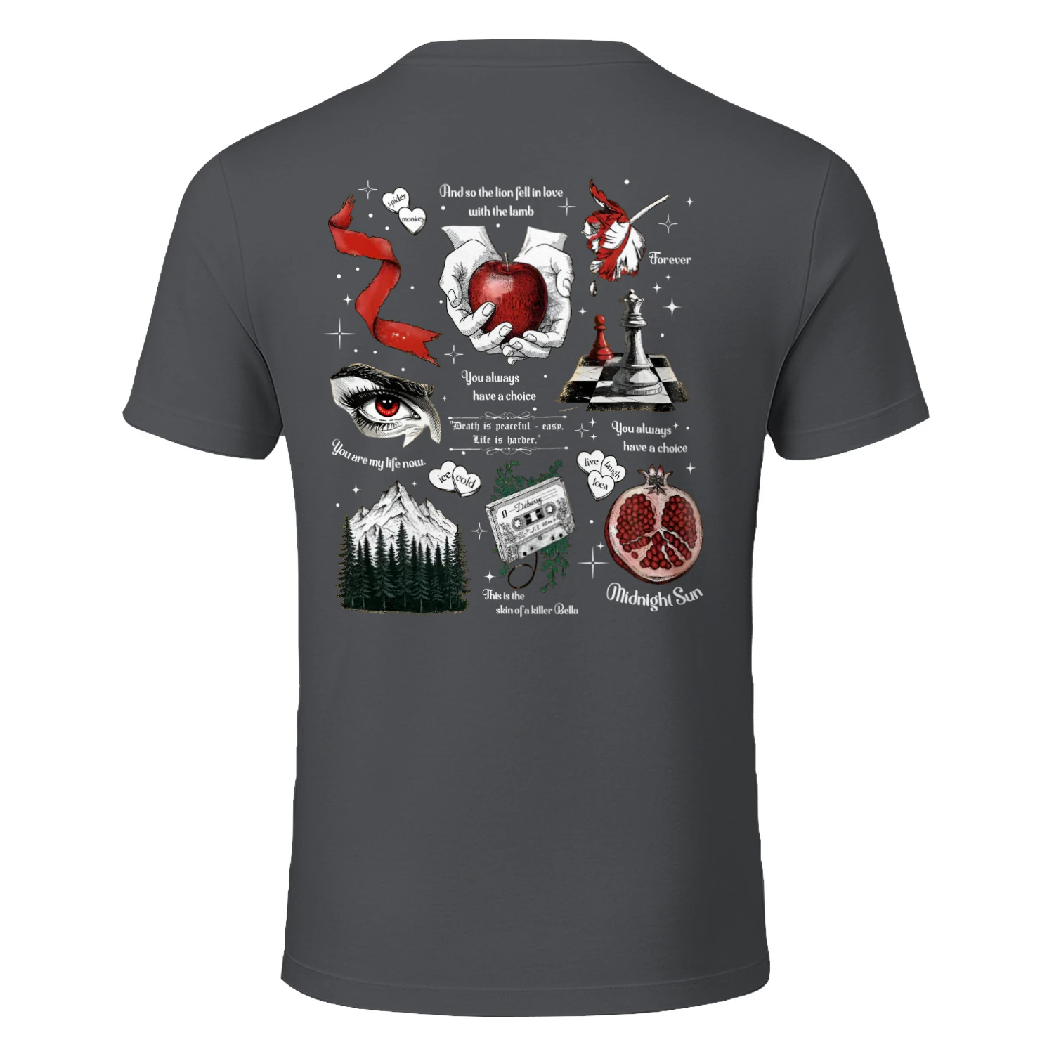 Twilight Series Heavy Cotton Dark Colors T-shirt 2 Side, Young Adult Gildan Tee, Fantasy Romance Book Shirt, Book Lover Gifts