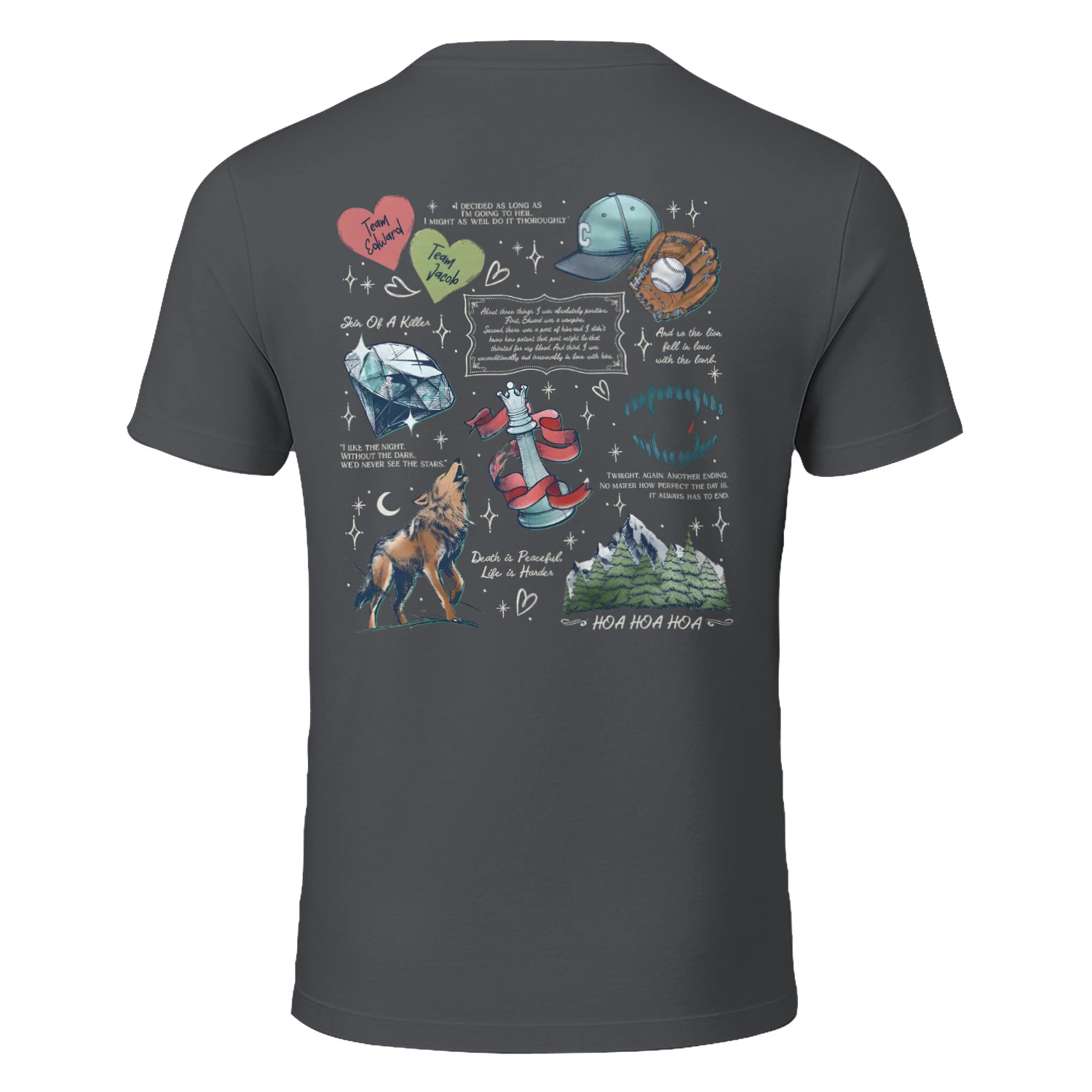 Twilight Series Heavy Cotton Dark Colors T-shirt 2 Side, Young Adult Gildan Tee, Fantasy Romance Book Shirt, Book Lover Gifts