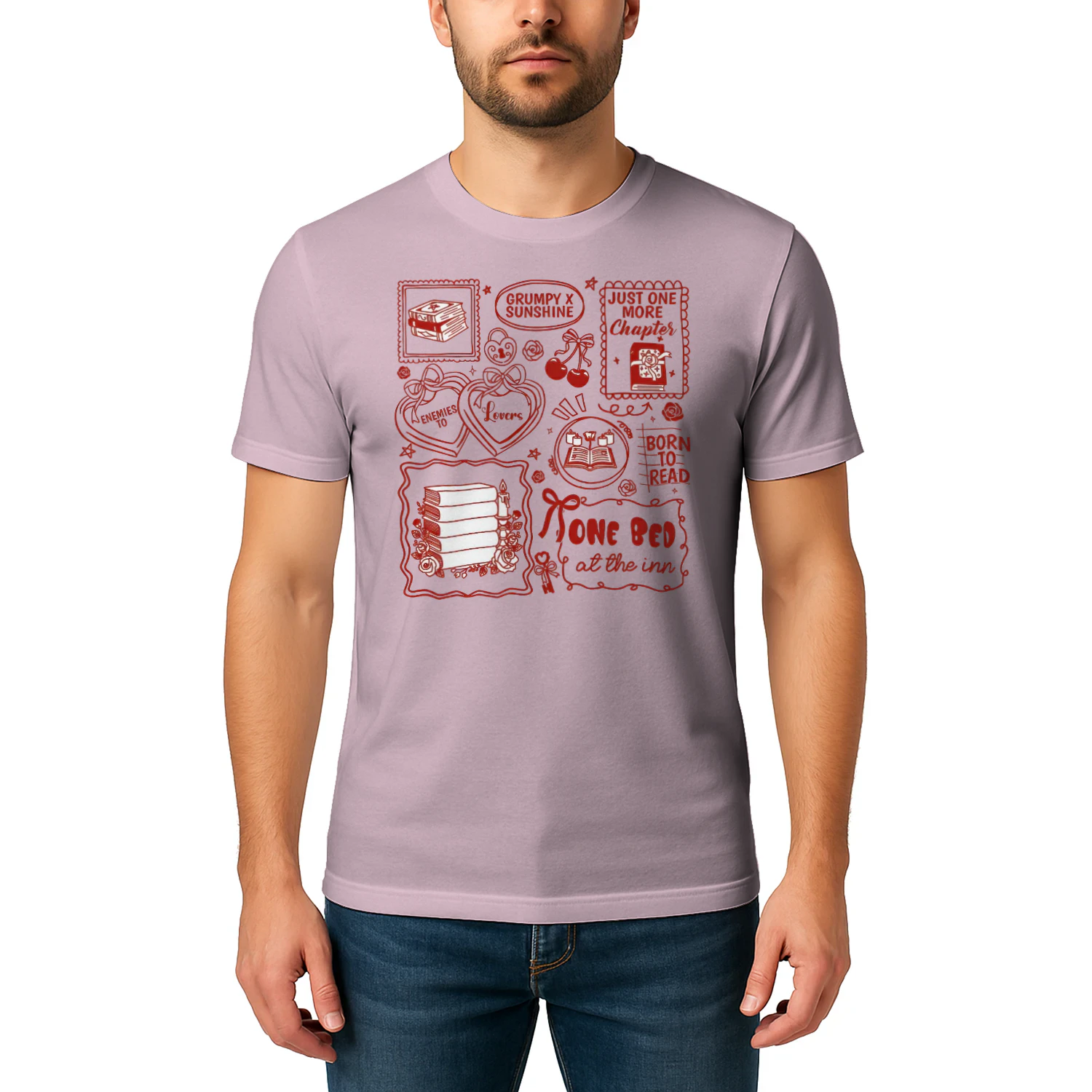 Enemies To Lovers Heavy Cotton Light Colors T-shirt 1 Side, Book Lover Quotes Gildan Tee, Readers Club Shirt, Book Lover Gifts