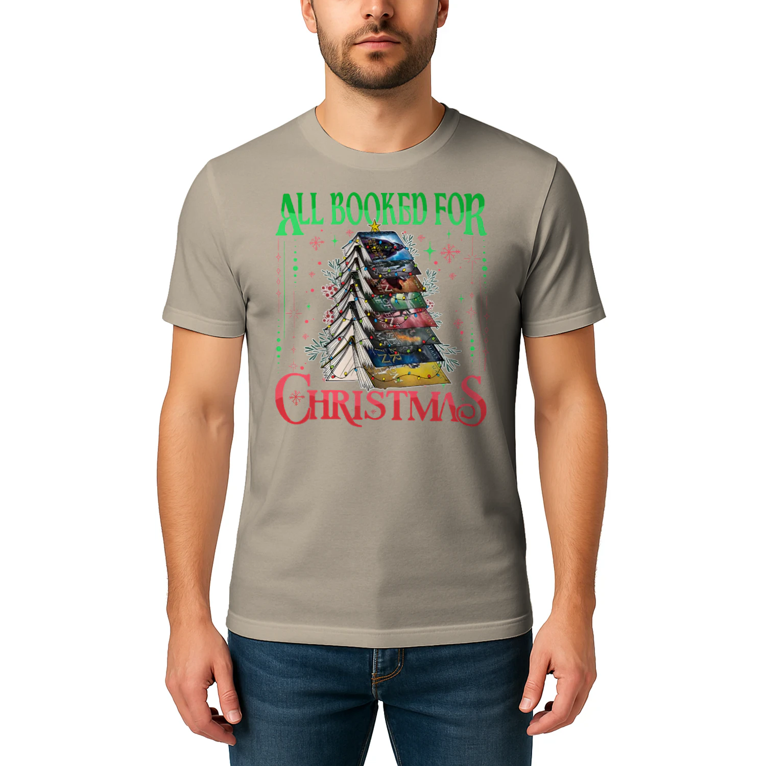All Booked For Christmas Heavy Cotton Light Colors T-shirt 1 Side, Acotar Gildan Tee, Romantasy Book Shirt, Book Gifts